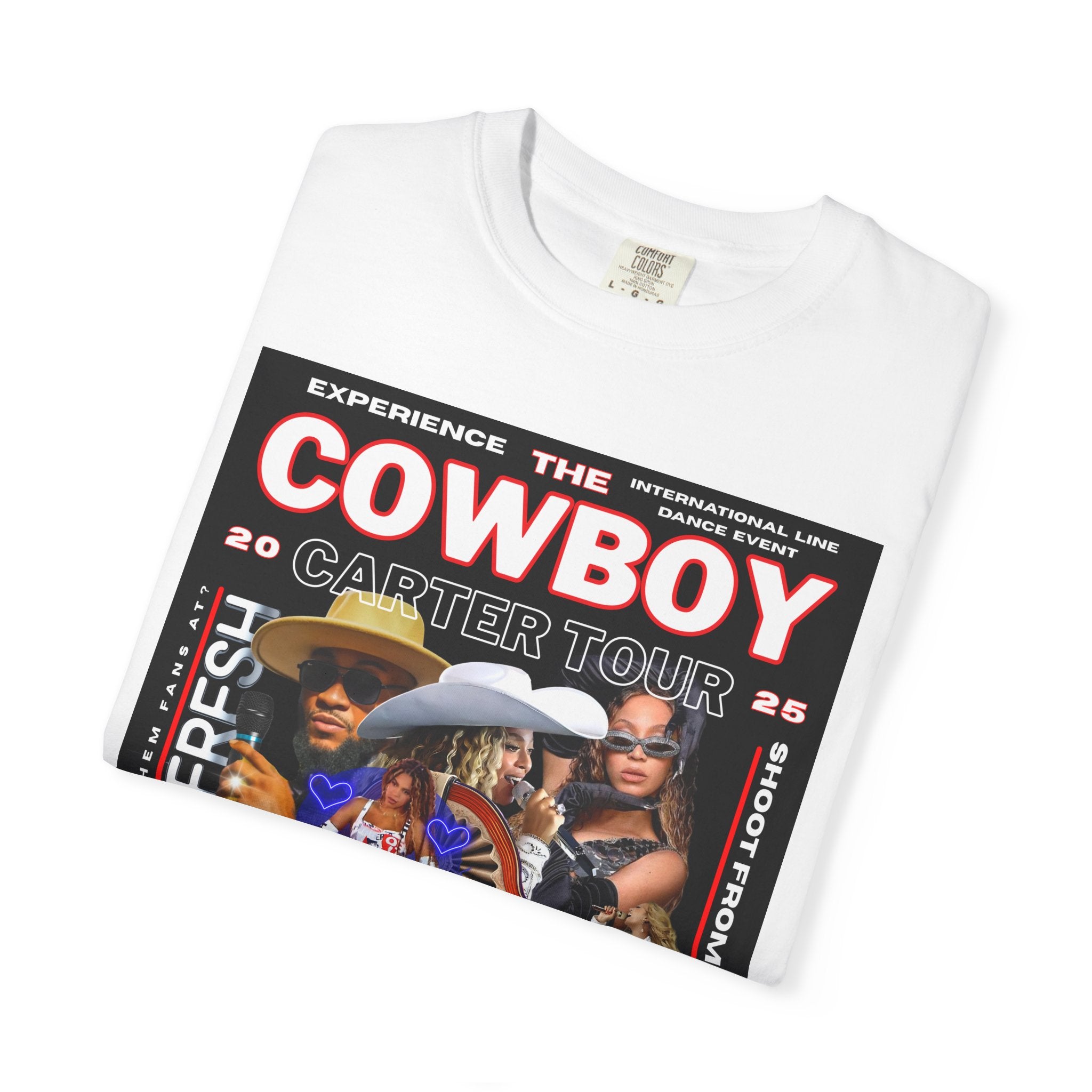 Retro Concert T-Shirt, Cowboy Tour Apparel, Vintage Band Tee, Music Festival Shirt, Unisex Garment-Dyed Top - Angel Body