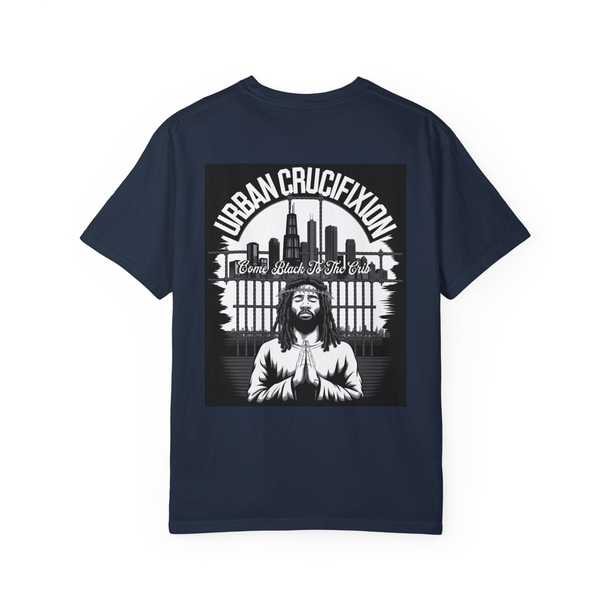 Urban Crucifixion Unisex Garment-Dyed T-Shirt - Street Art Inspired Design - Angel Body