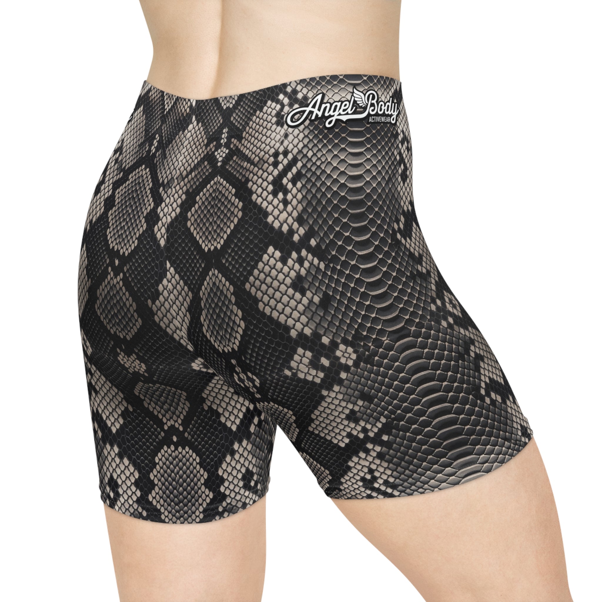 Women's Snake Print Biker Shorts | Stylish & Comfortable Activewear - Angel Body