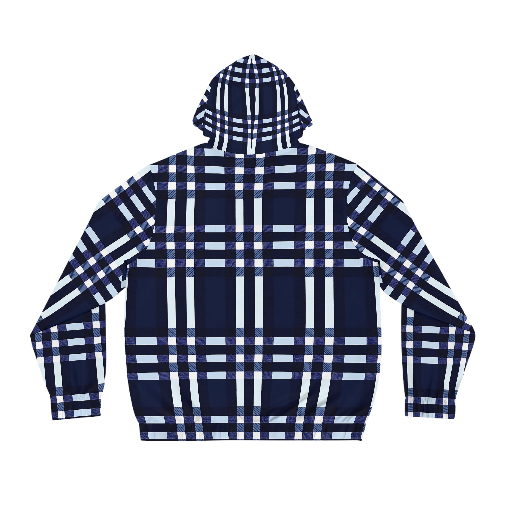 Navy Plaid Hoodie - Stylish & Comfortable Men's Full-Zip - Angel Body