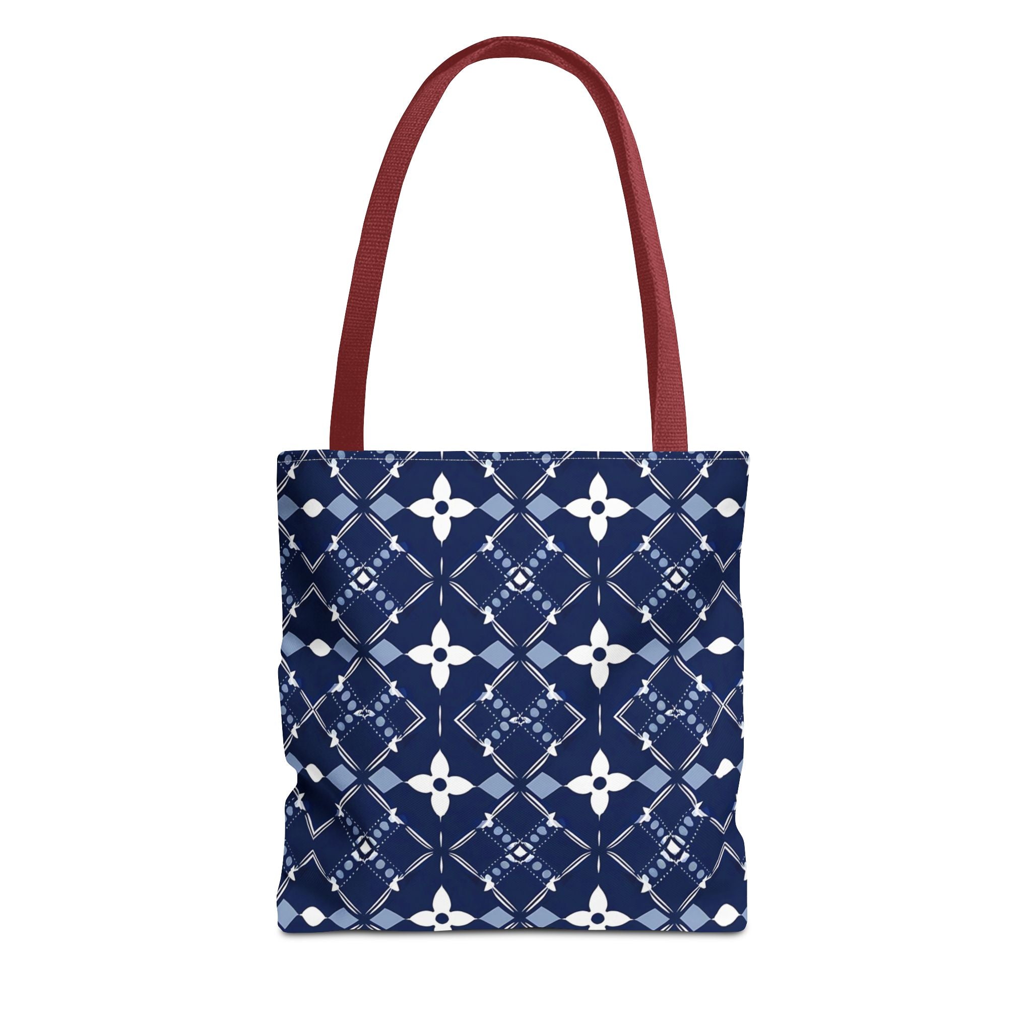 Navy Floral Pattern Tote Bag - Stylish & Versatile for Everyday Use - Angel Body