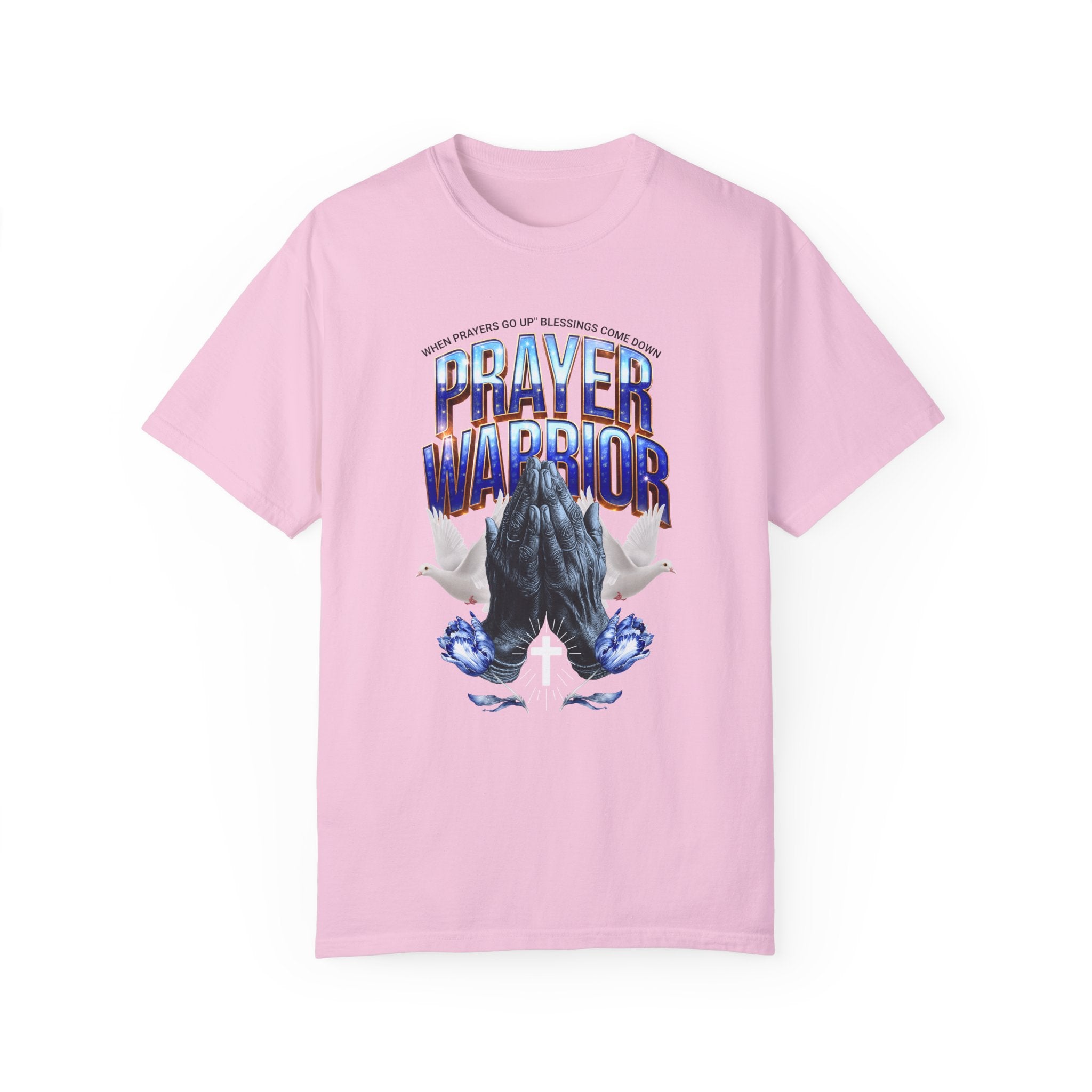Prayer Warrior Garment-Dyed Unisex T-Shirt | Spiritual, Faith-Inspired Apparel - Angel Body