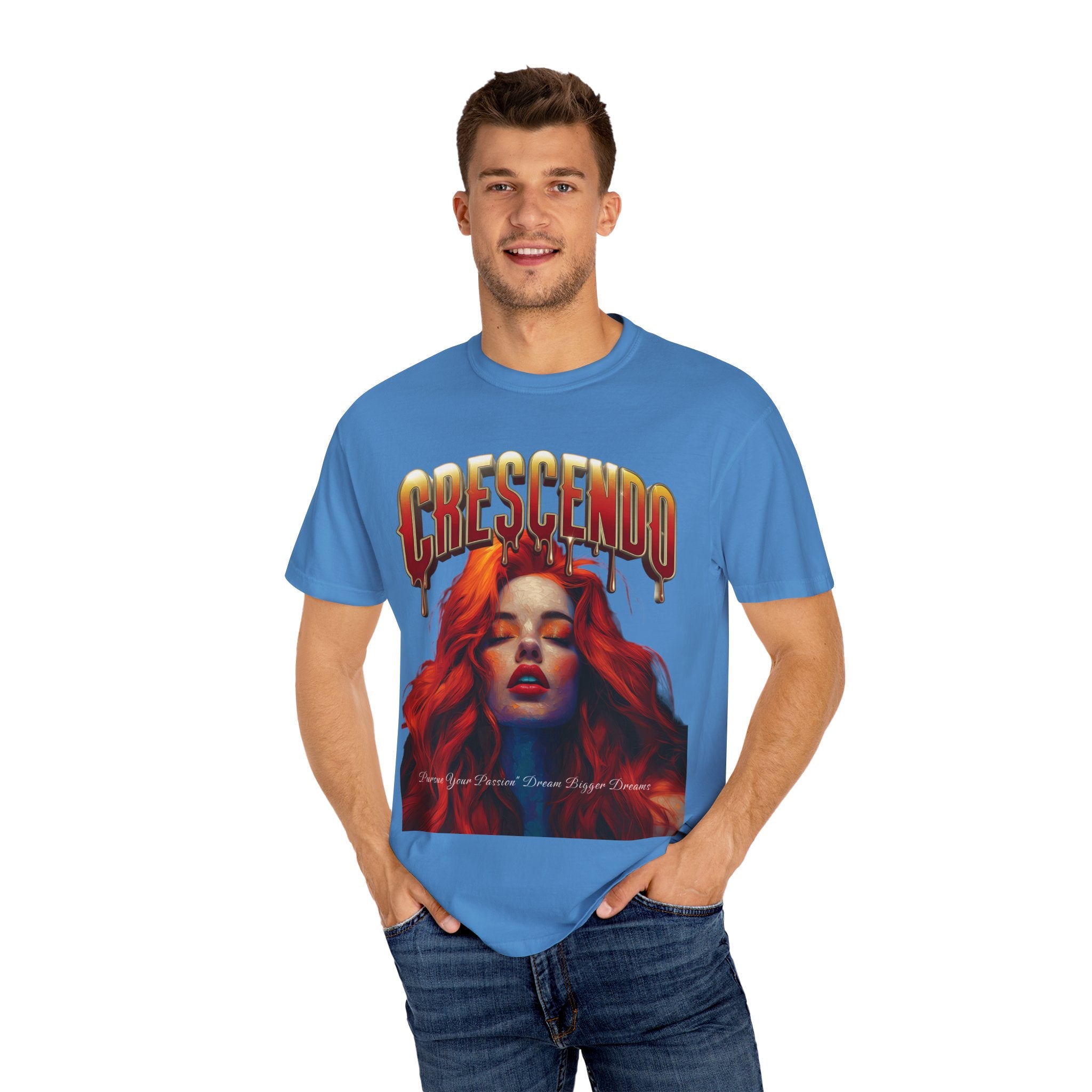 CRESCENDO a shirt with a message Take your life to the highest heights Unisex Garment-Dyed T-Shirt - Vibrant Artistic Tee - Angel Body