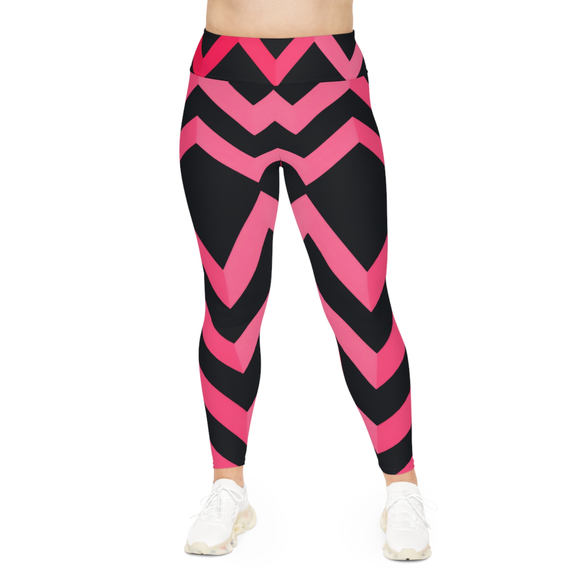 Woman Trendy Plus Size Chevron Leggings - Comfortable & Stylish Activewear - Angel Body