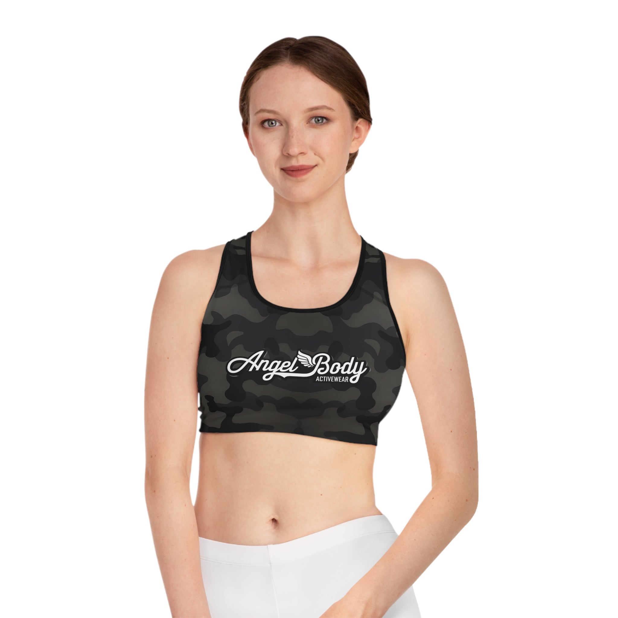 Camo Print Sports Bra | Angel Body Activewear | Stylish & Comfortable Fitness Gear - Angel Body