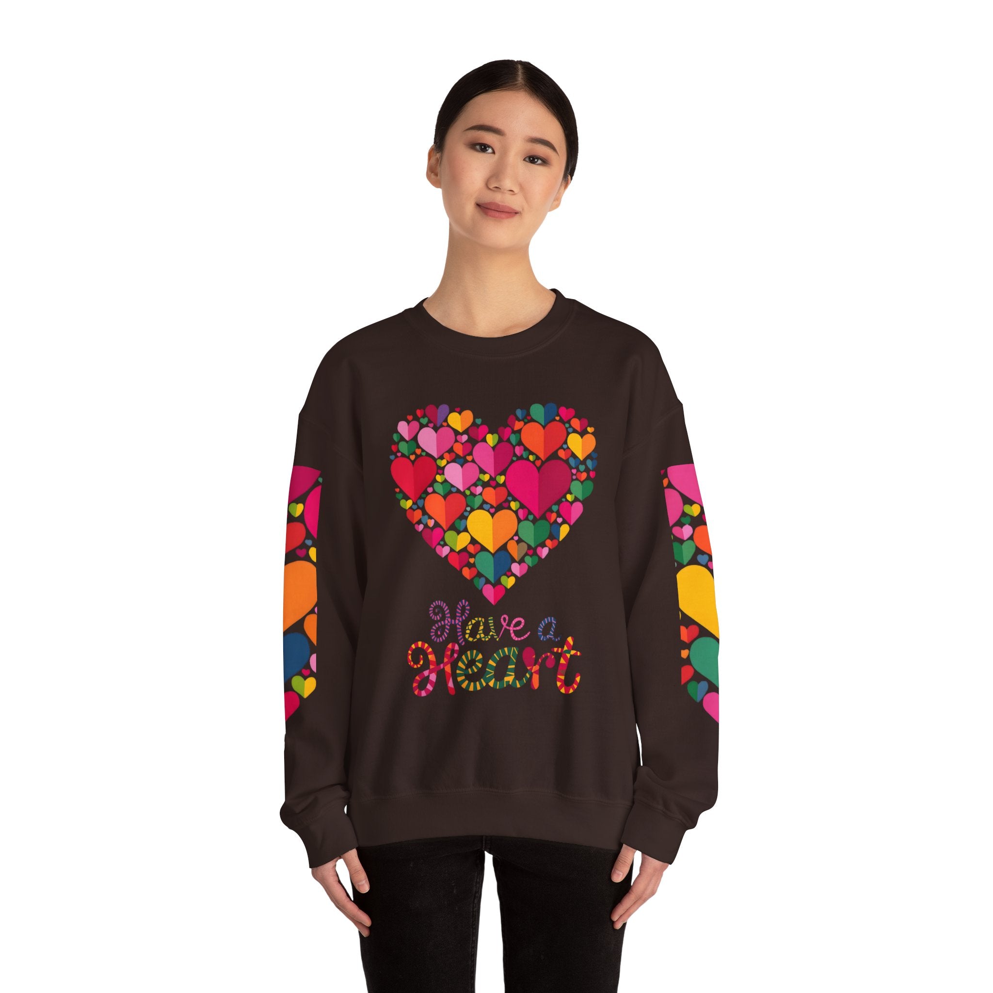 Have a Heart Unisex Sweatshirt - Colorful Valentine’s Day Crewneck for Comfort and Love - Angel Body