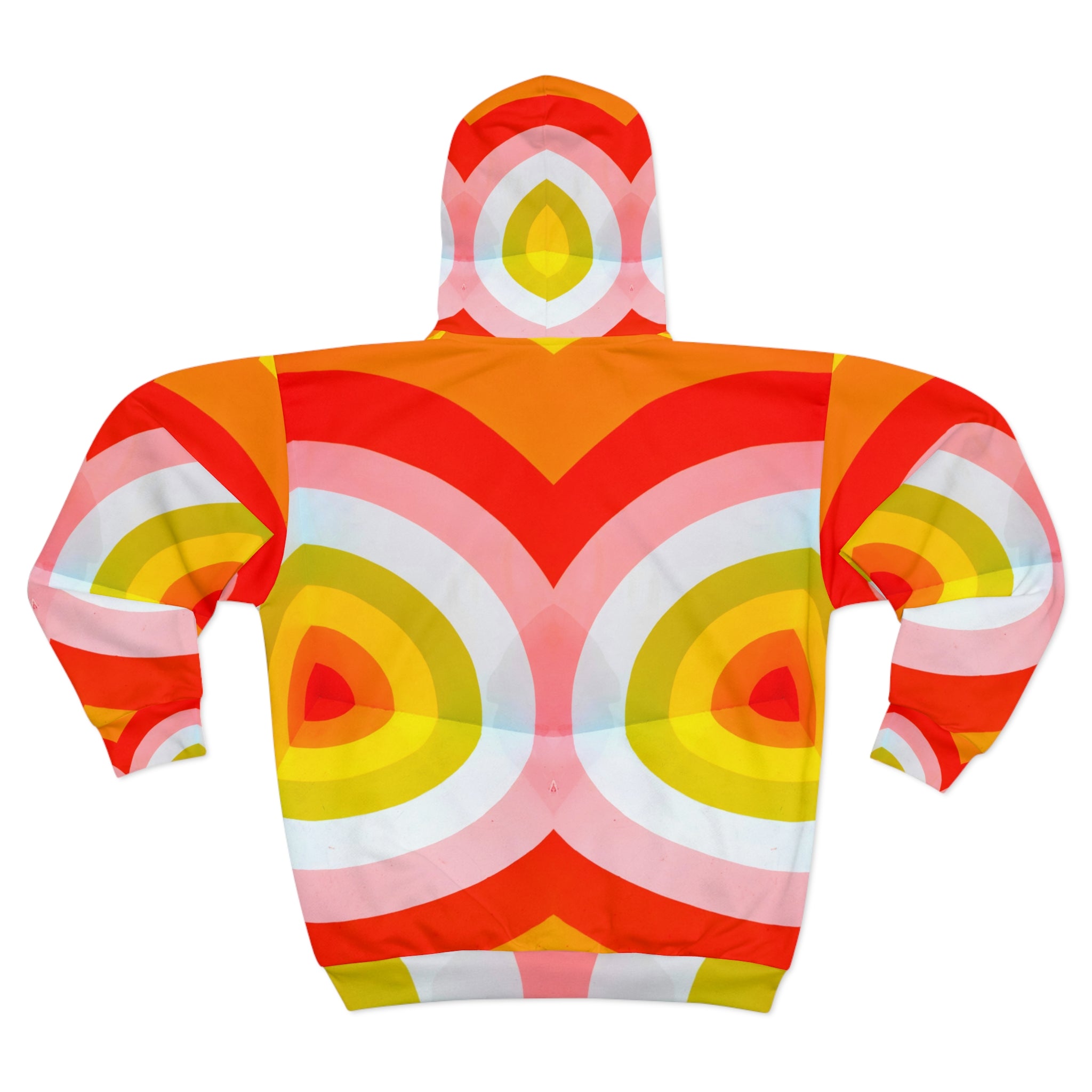 Pop Art Zip Hoodie - Retro Abstract Design, Bright Colors - Angel Body