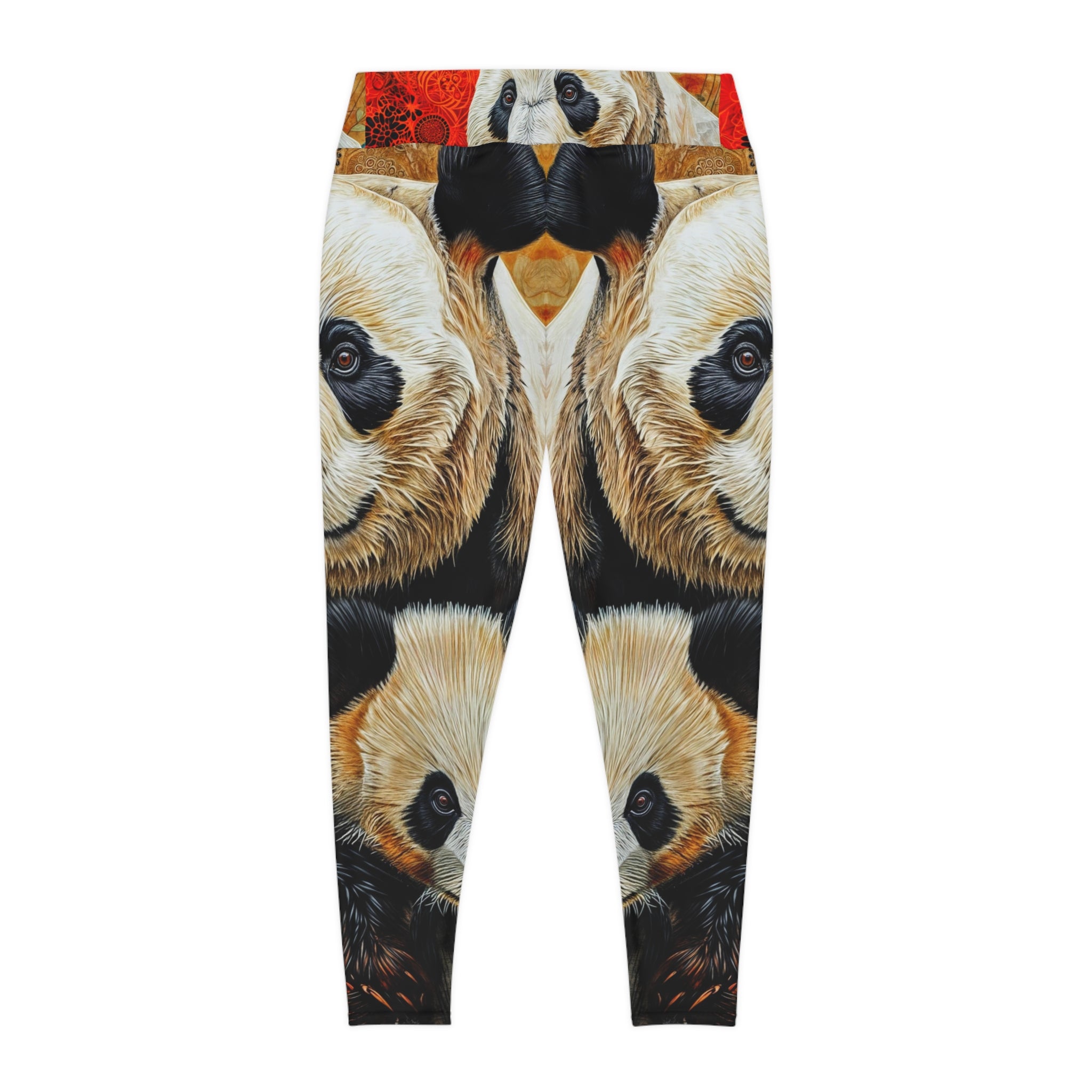 Vibrant Panda Print Plus Size Leggings for Comfort and Style - Angel Body