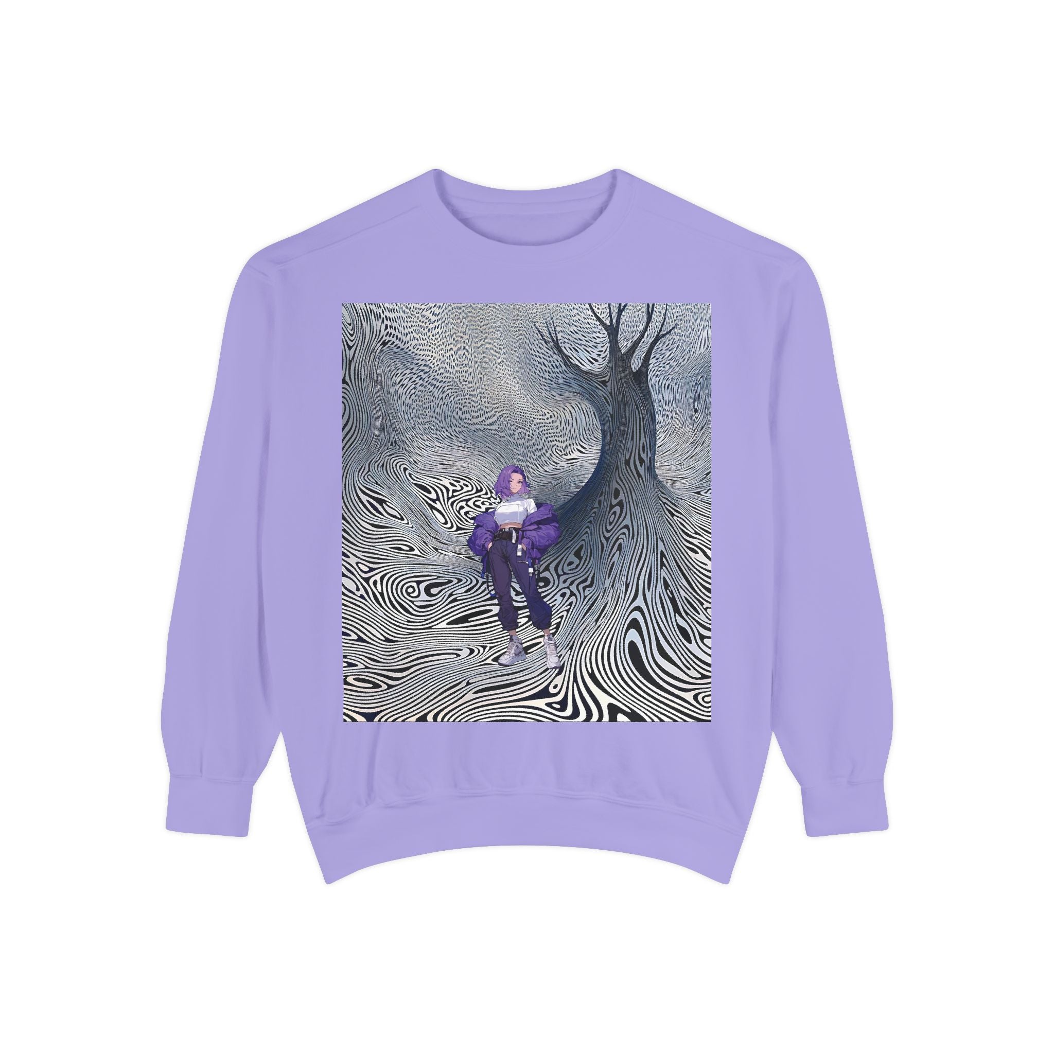 Unisex Garment-Dyed Sweatshirt - Cozy Artistic Comfort - Angel Body