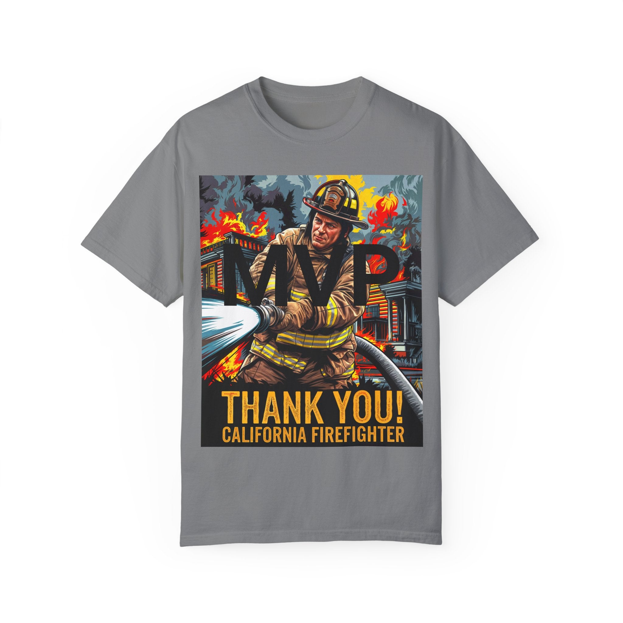 MVP Thank You Firefighter T-Shirt - Unisex Garment-Dyed Tee - Angel Body