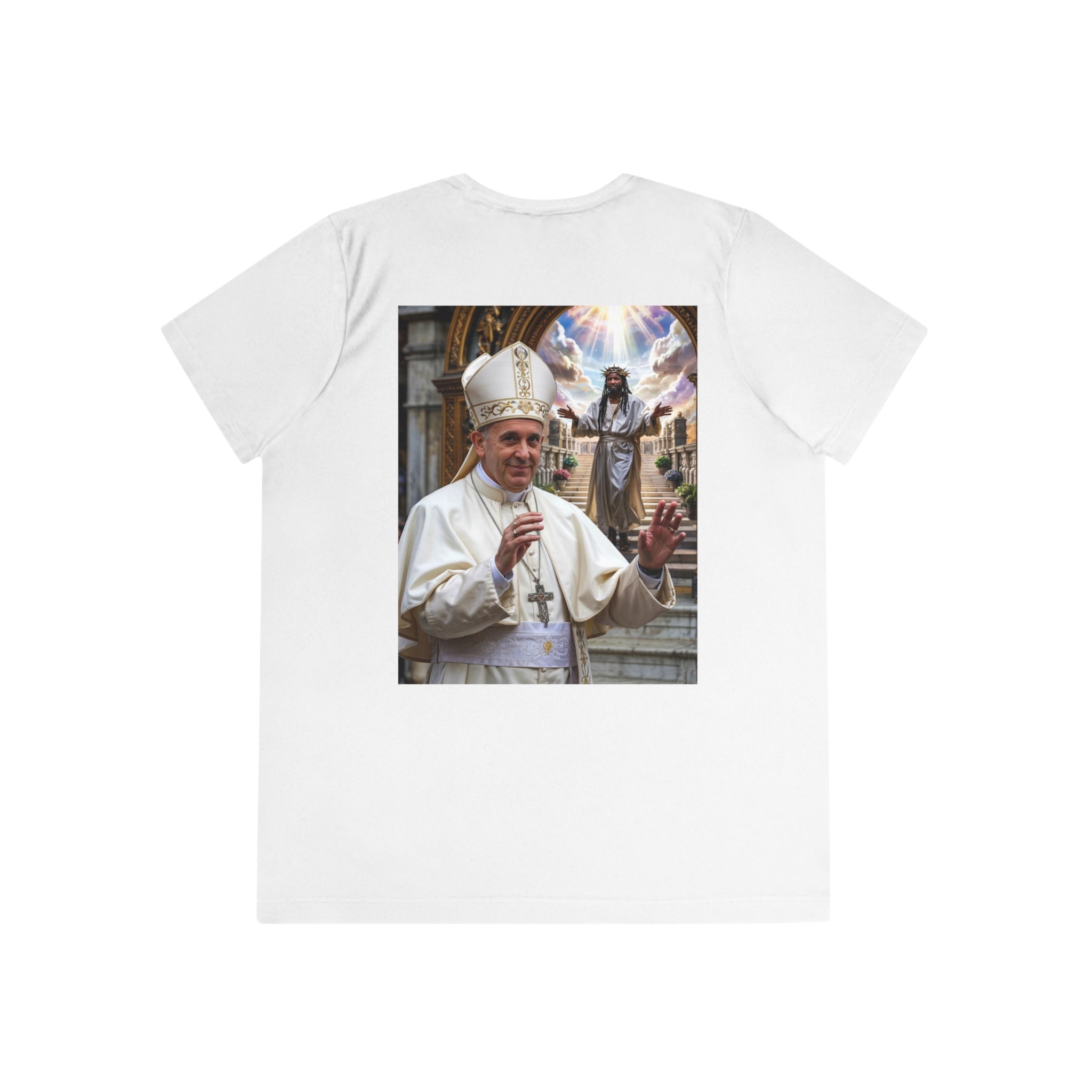 Pope-Inspired Ladies Competitor Tee - Faith & Inspiration Graphic Tee - Angel Body