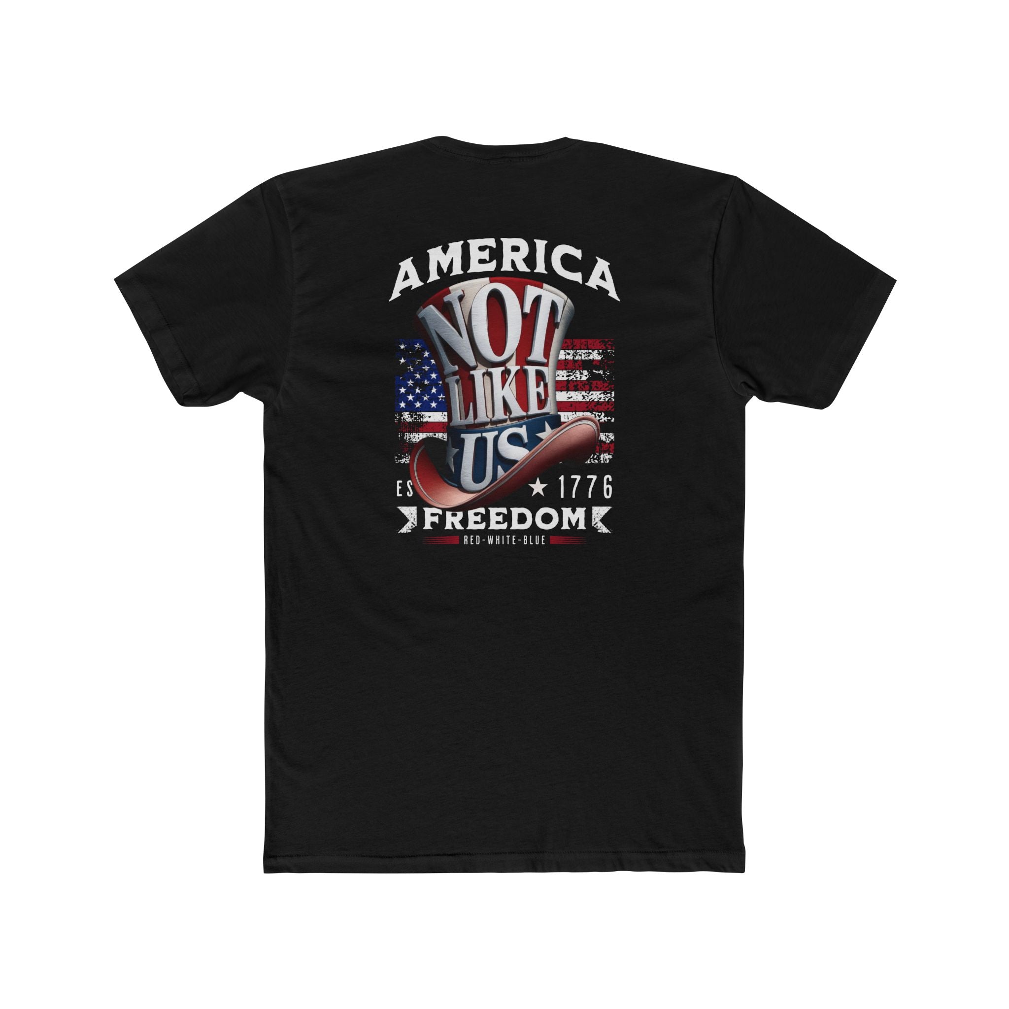 Patriotic Freedom Tee: 'America Not Like Us' Crew Shirt - Angel Body