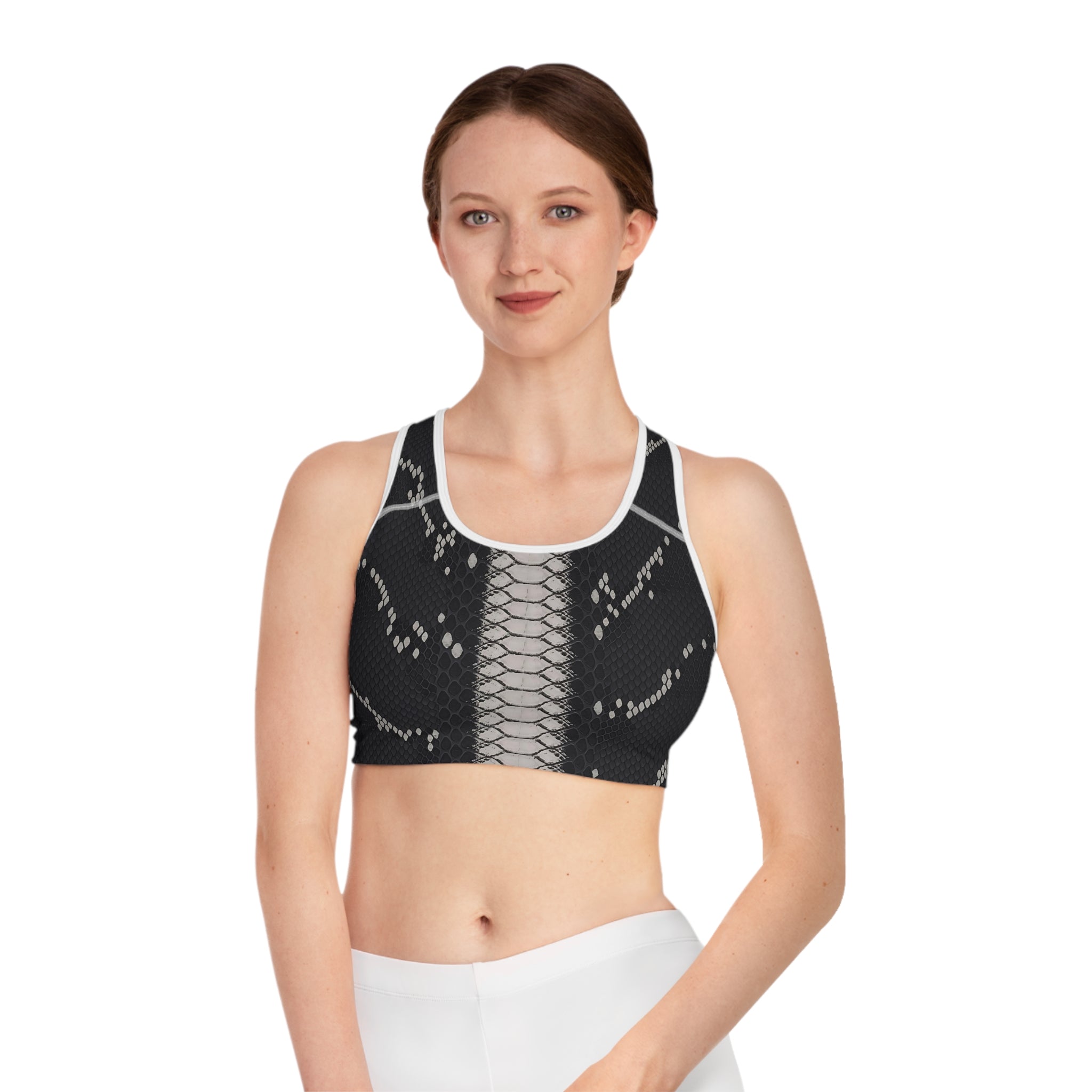 Stylish Snake Print Sports Bra for Active Women | Fitness & Yoga Gear