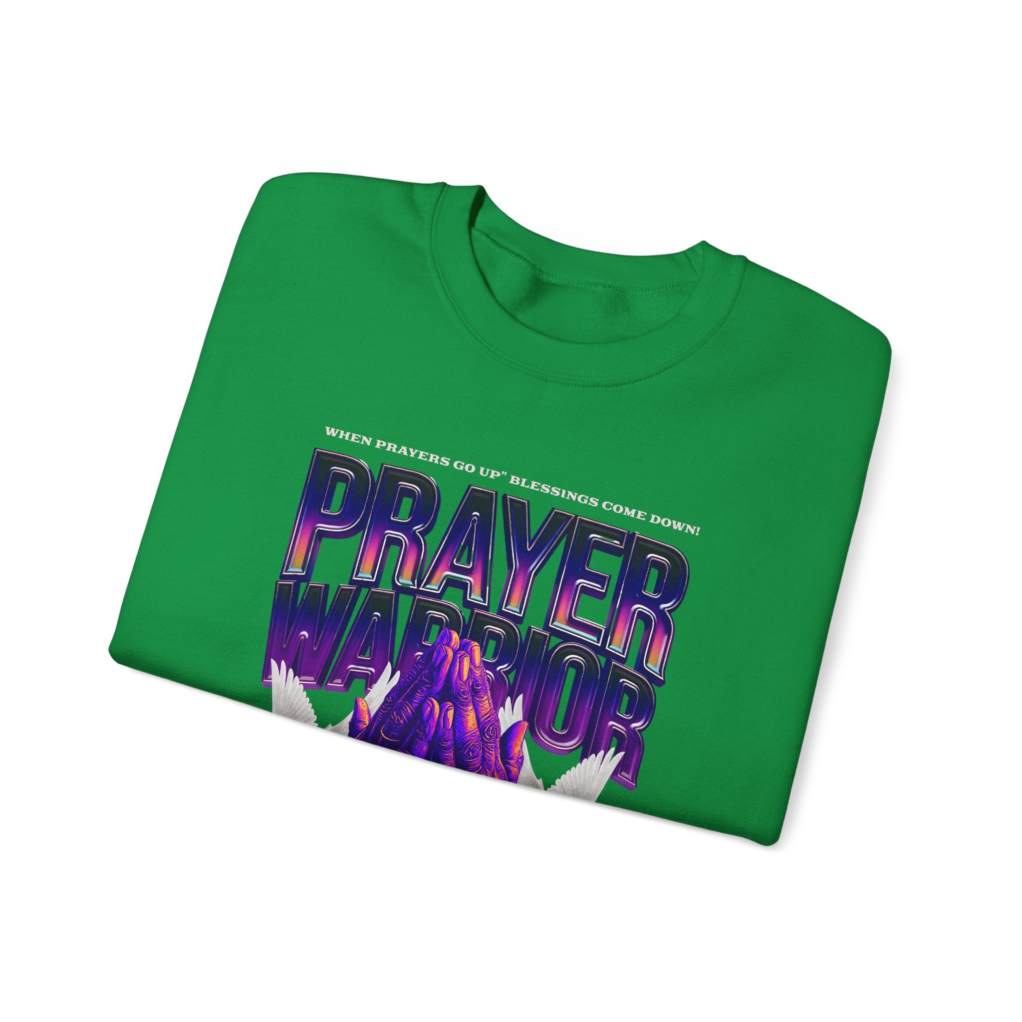 Prayer Warrior Crewneck Sweatshirt - Unisex Heavy Blend™ - Perfect for Spiritual Comfort - Angel Body