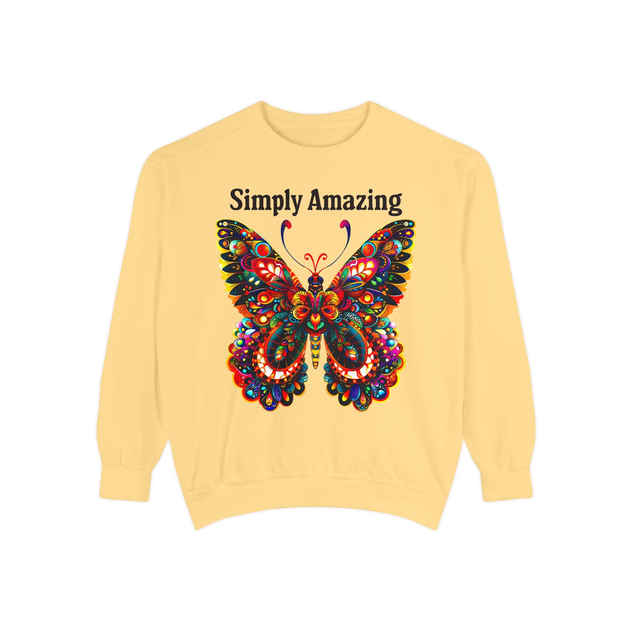 Unisex Garment-Dyed Sweatshirt That says Simply Beautiful - Angel Body