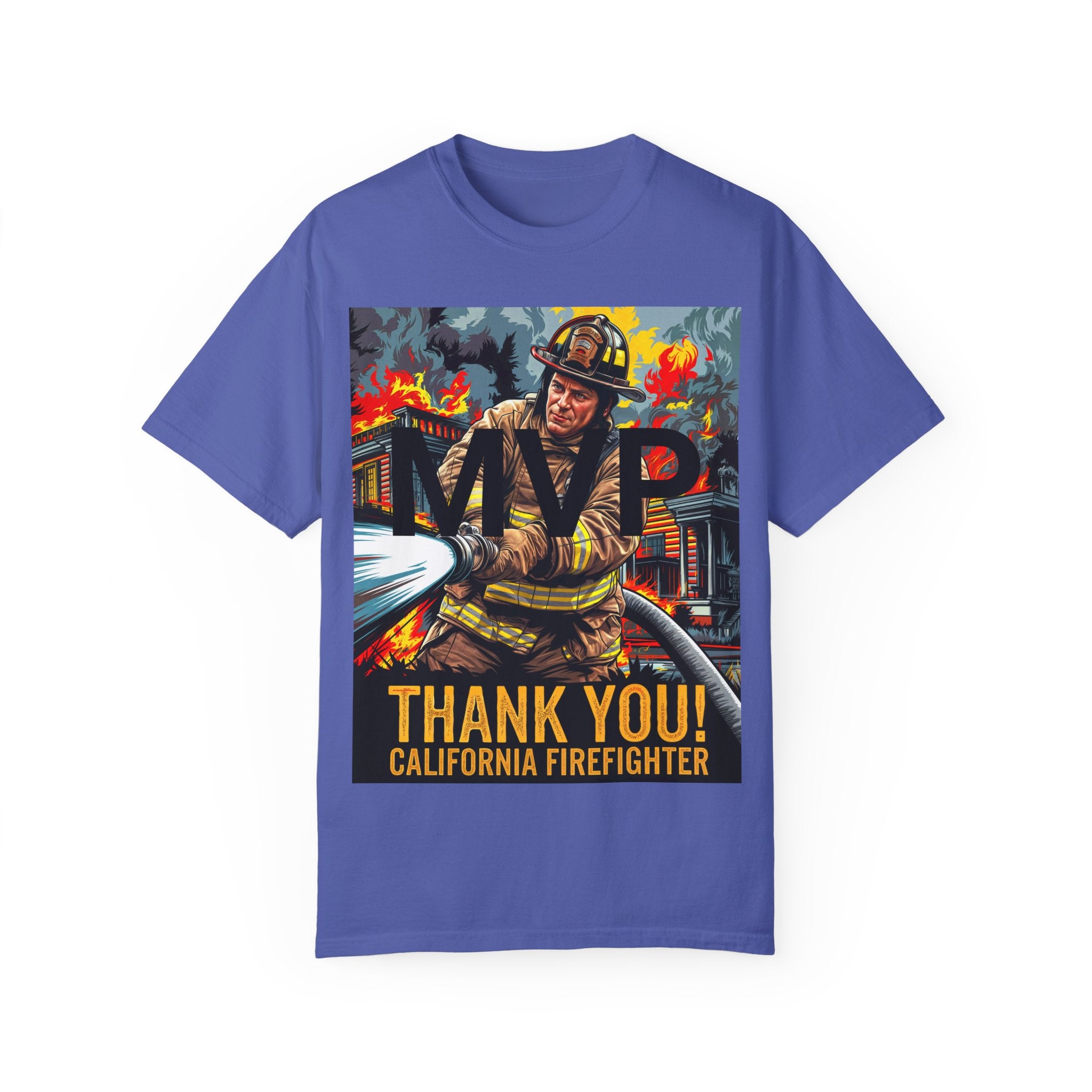 MVP Thank You Firefighter T-Shirt - Unisex Garment-Dyed Tee - Angel Body