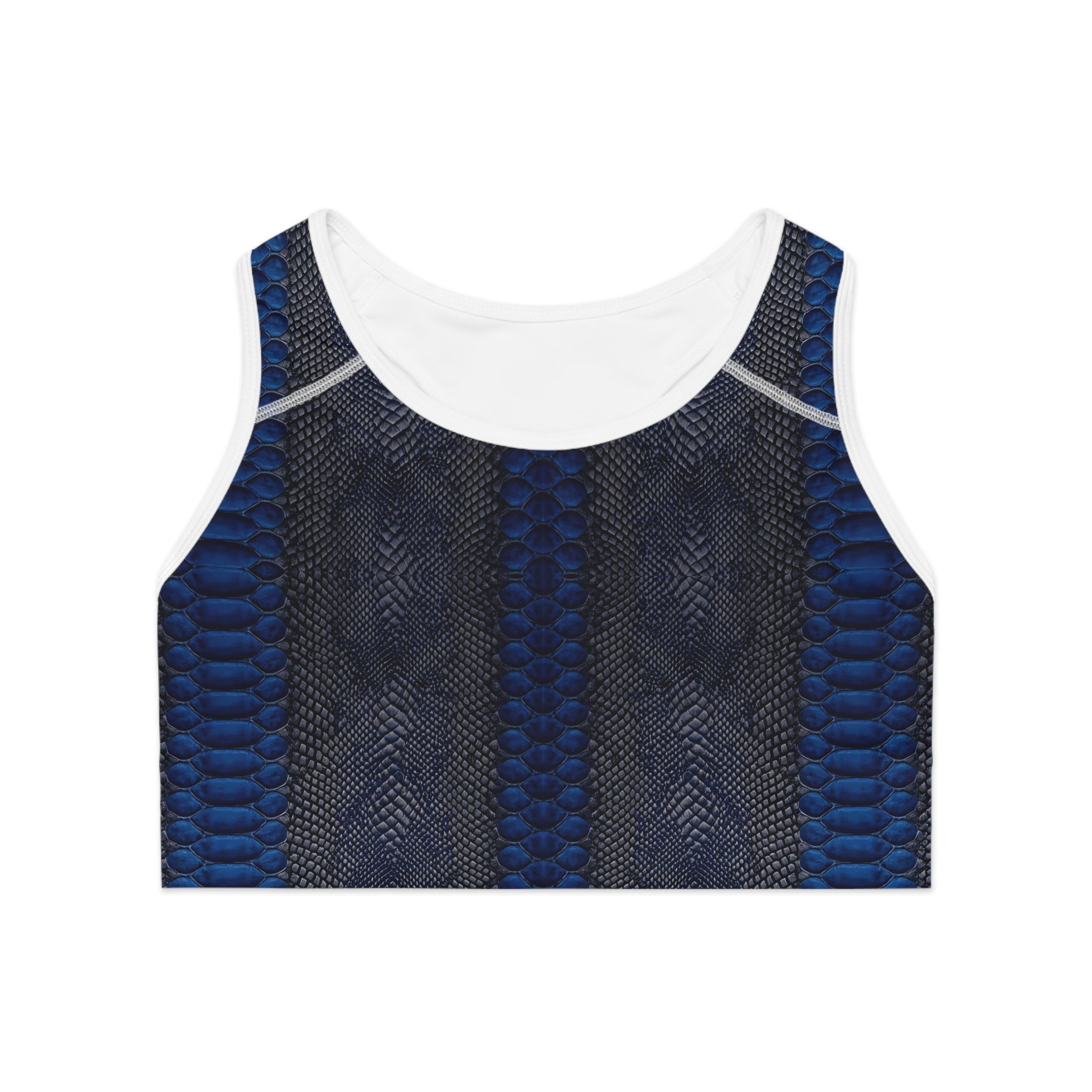 Blue Snake Print Sports Bra for Active Lifestyle