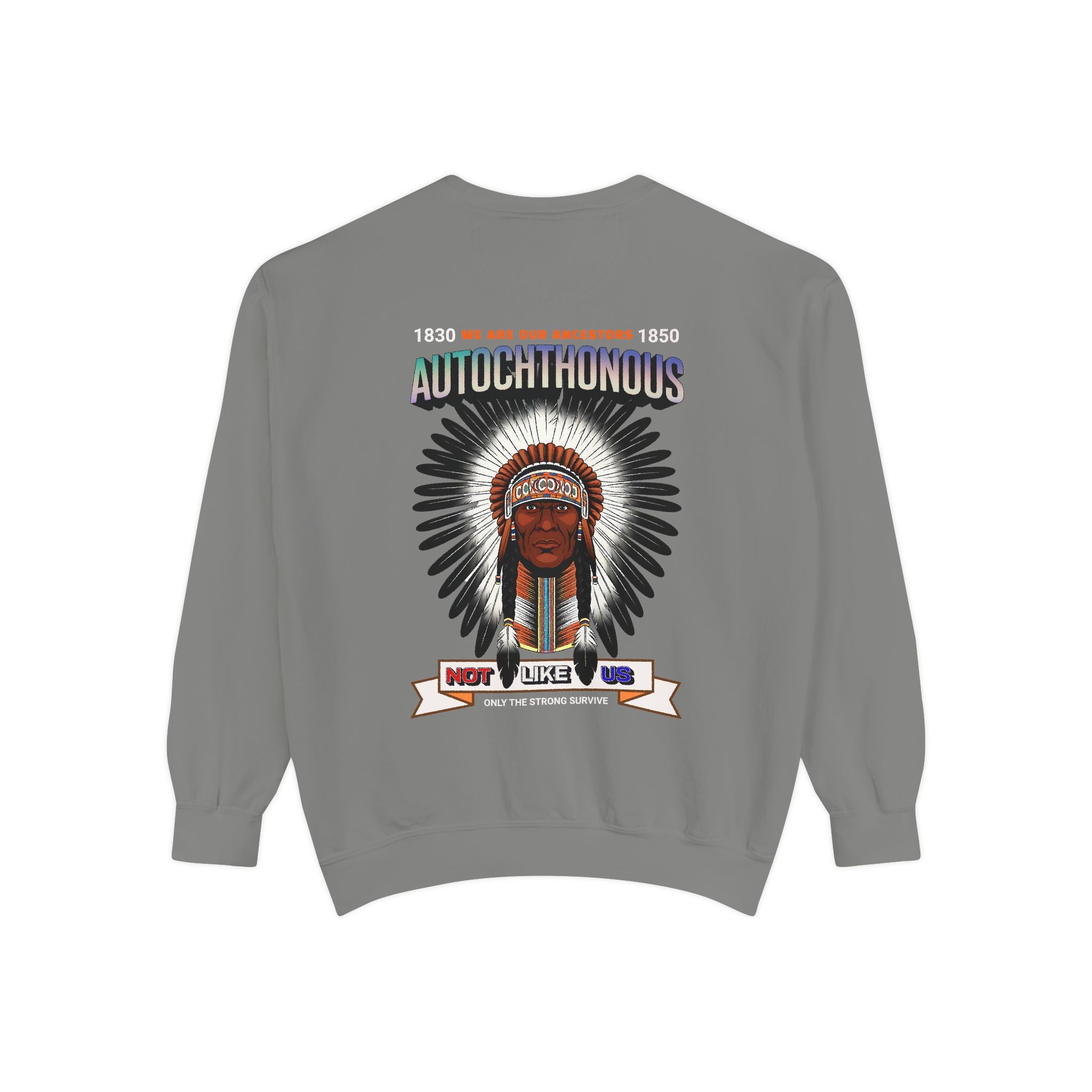 Autochthonous Heritage Sweatshirt - Unisex Garment-Dyed Hoodie with Indigenous Design - Angel Body