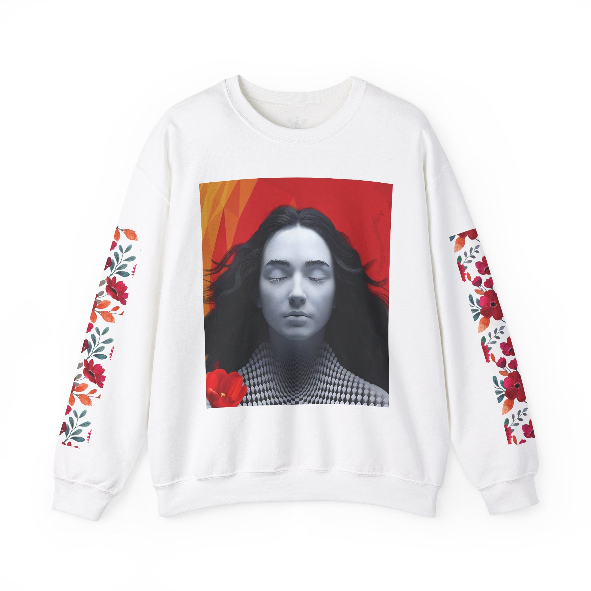 Abstract Art & Floral Sweatshirt - Angel Body