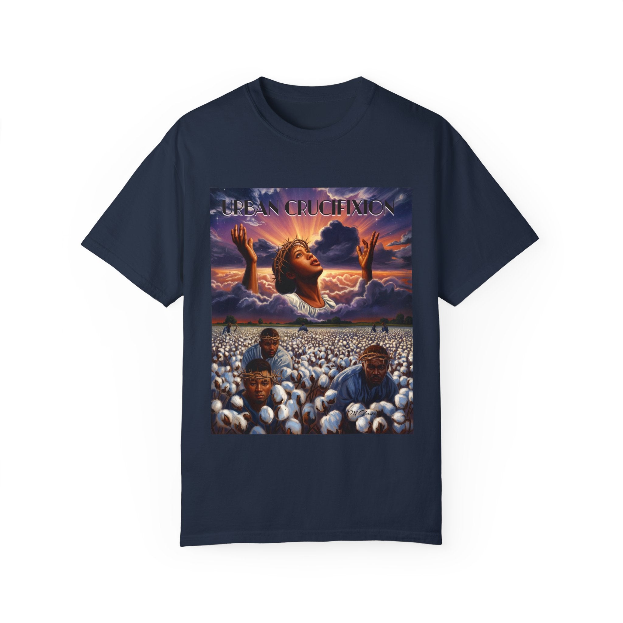 Urban Crucifixion Unisex Garment-Dyed T-shirt - Bold Graphic Tee for Artistic Expression