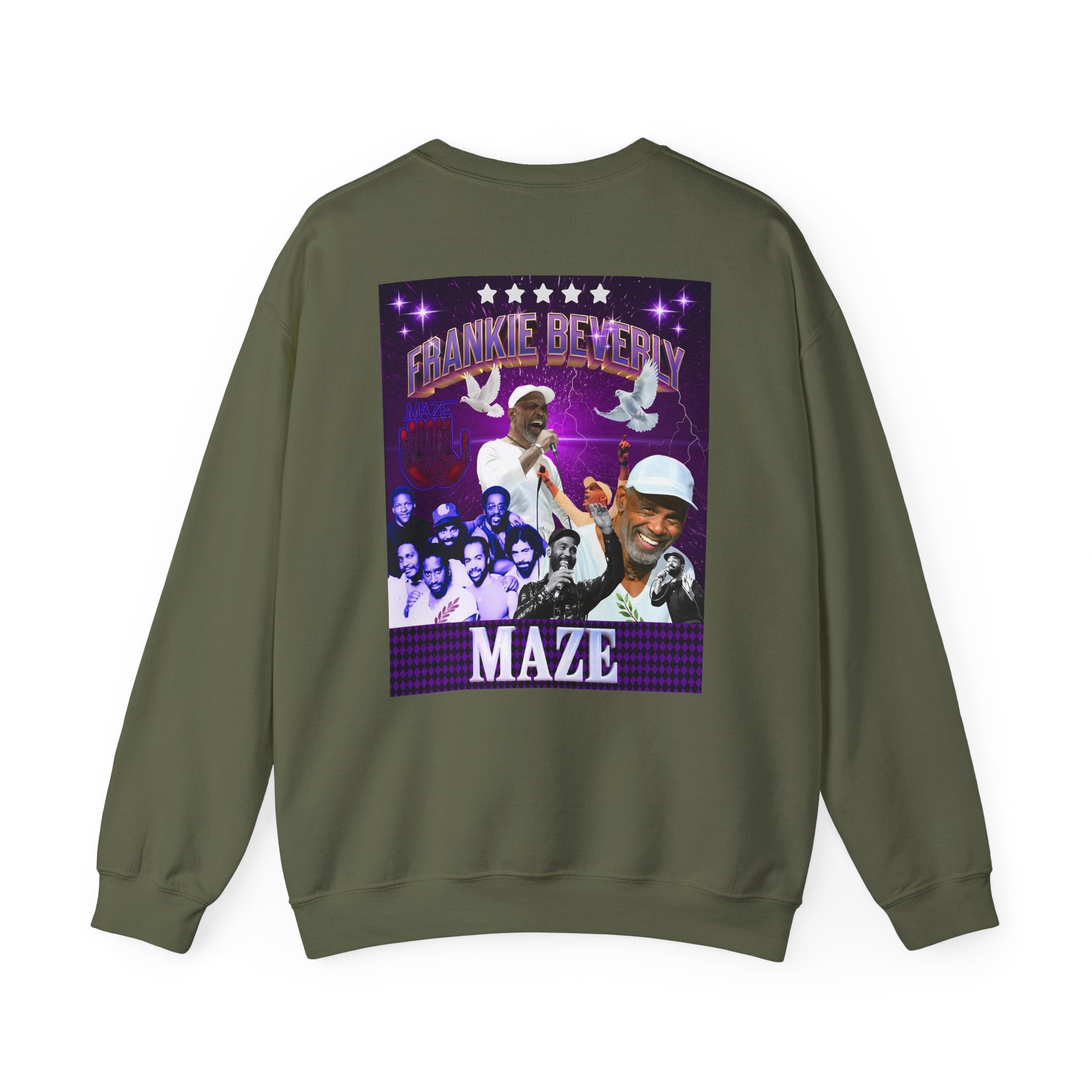 Limited Edition Frankie Beverly collage Crewneck Sweatshirt - Retro style Music Tribute to a Legendary soul singer - Angel Body