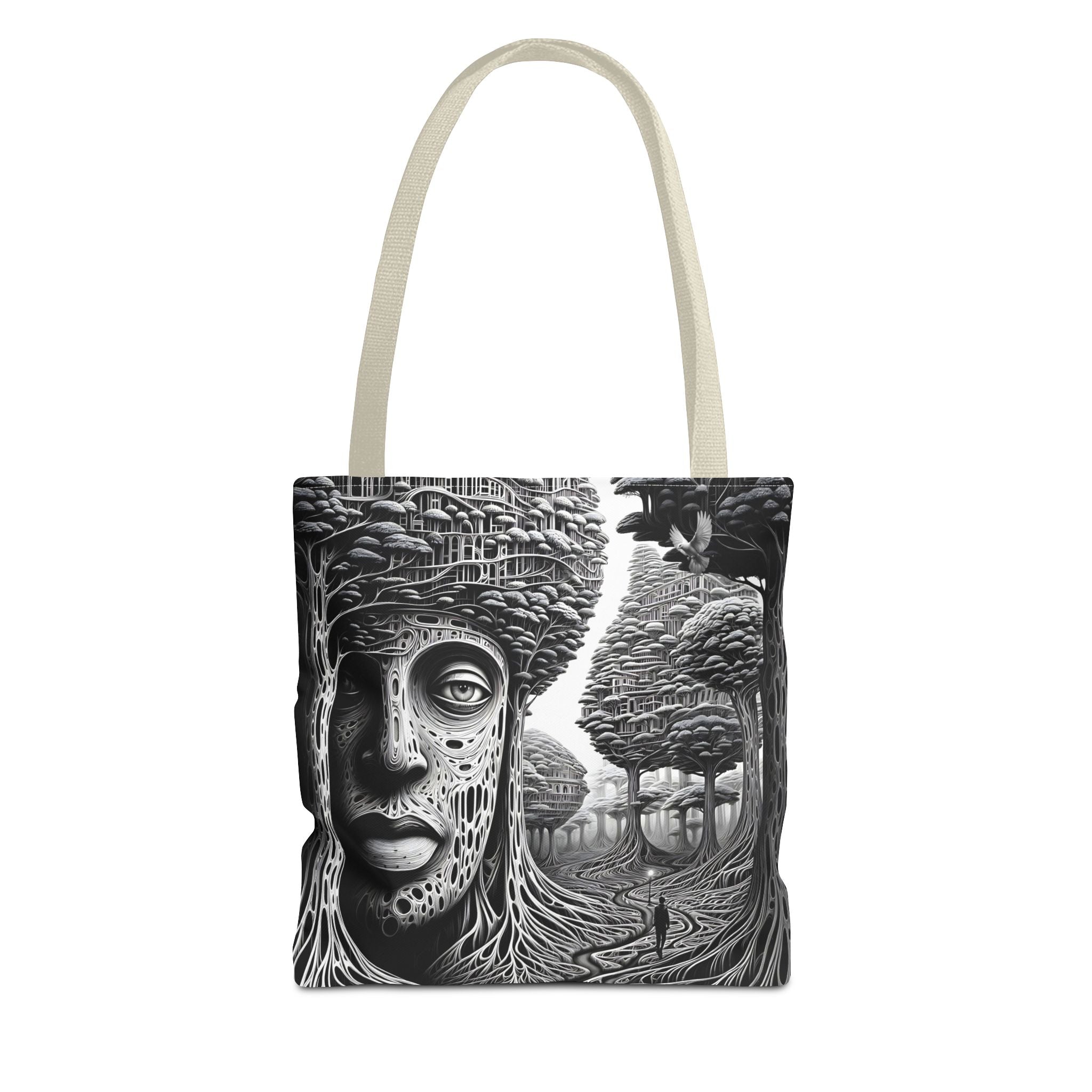 Elegant Crane Tote Bag - Artistic Nature Design for Daily Use and Celebrations - Angel Body