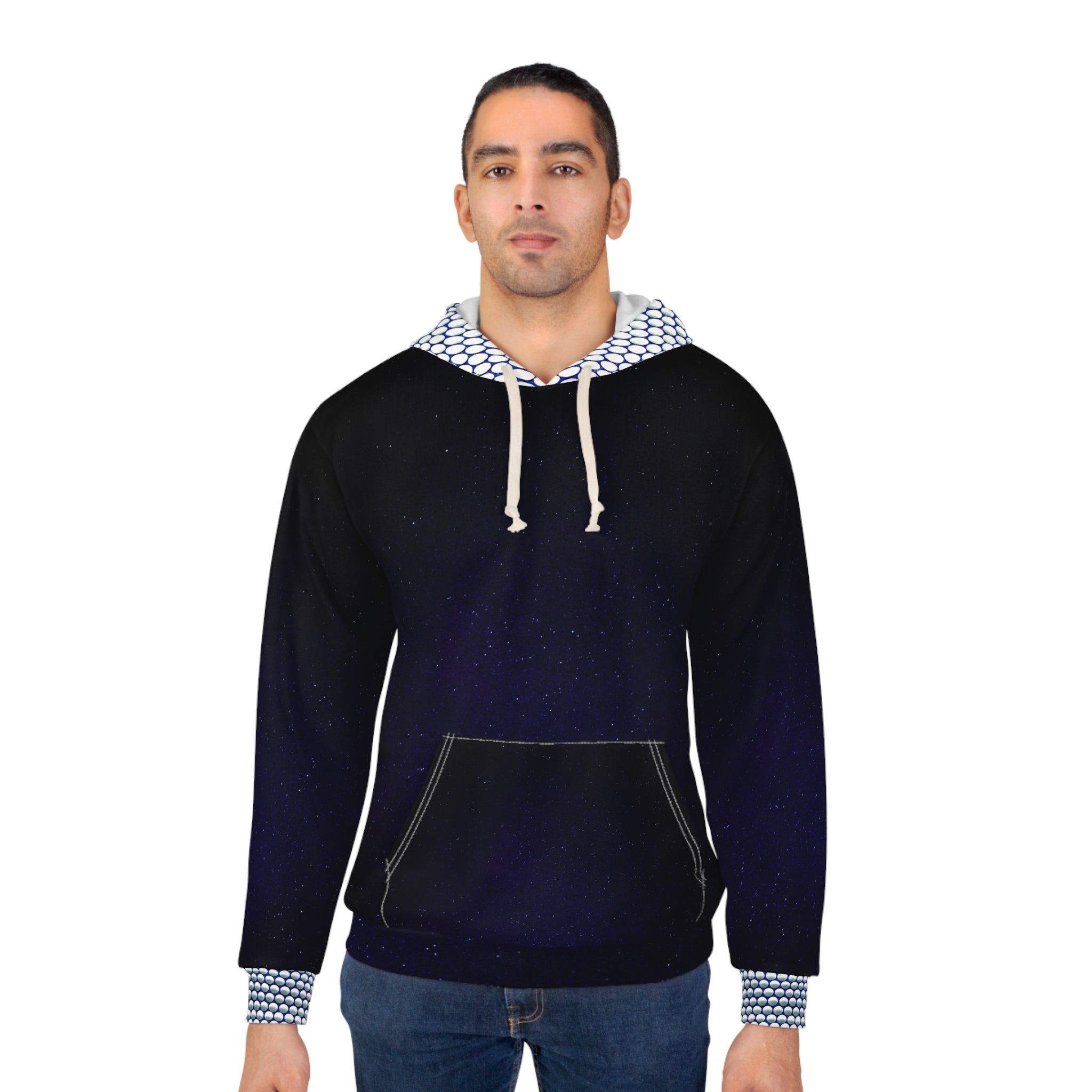 Celestial Angel Wings Unisex Pullover Hoodie - Fitness Apparel for Cosmic Souls - Angel Body
