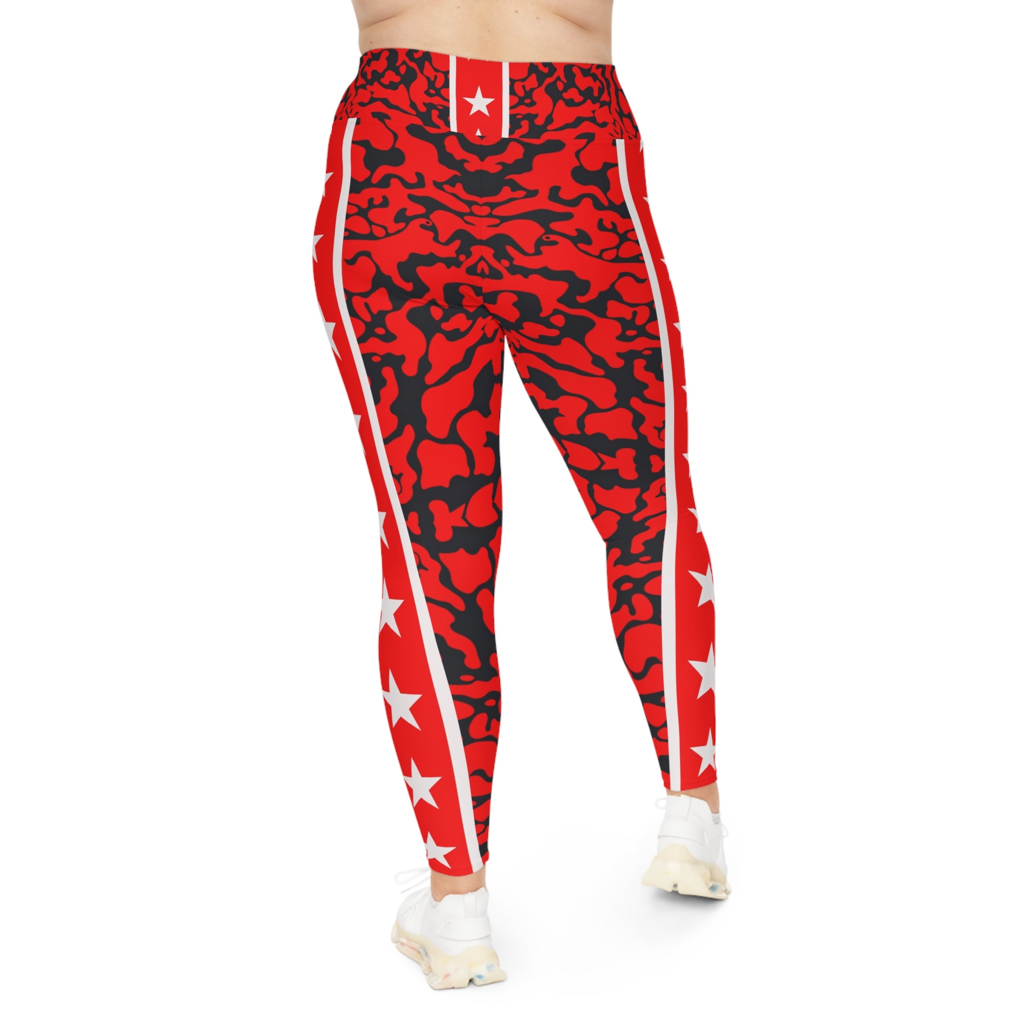Woman Bold Plus Size Leggings with Star Pattern | Comfortable Fitness and Lounge Wear - Angel Body