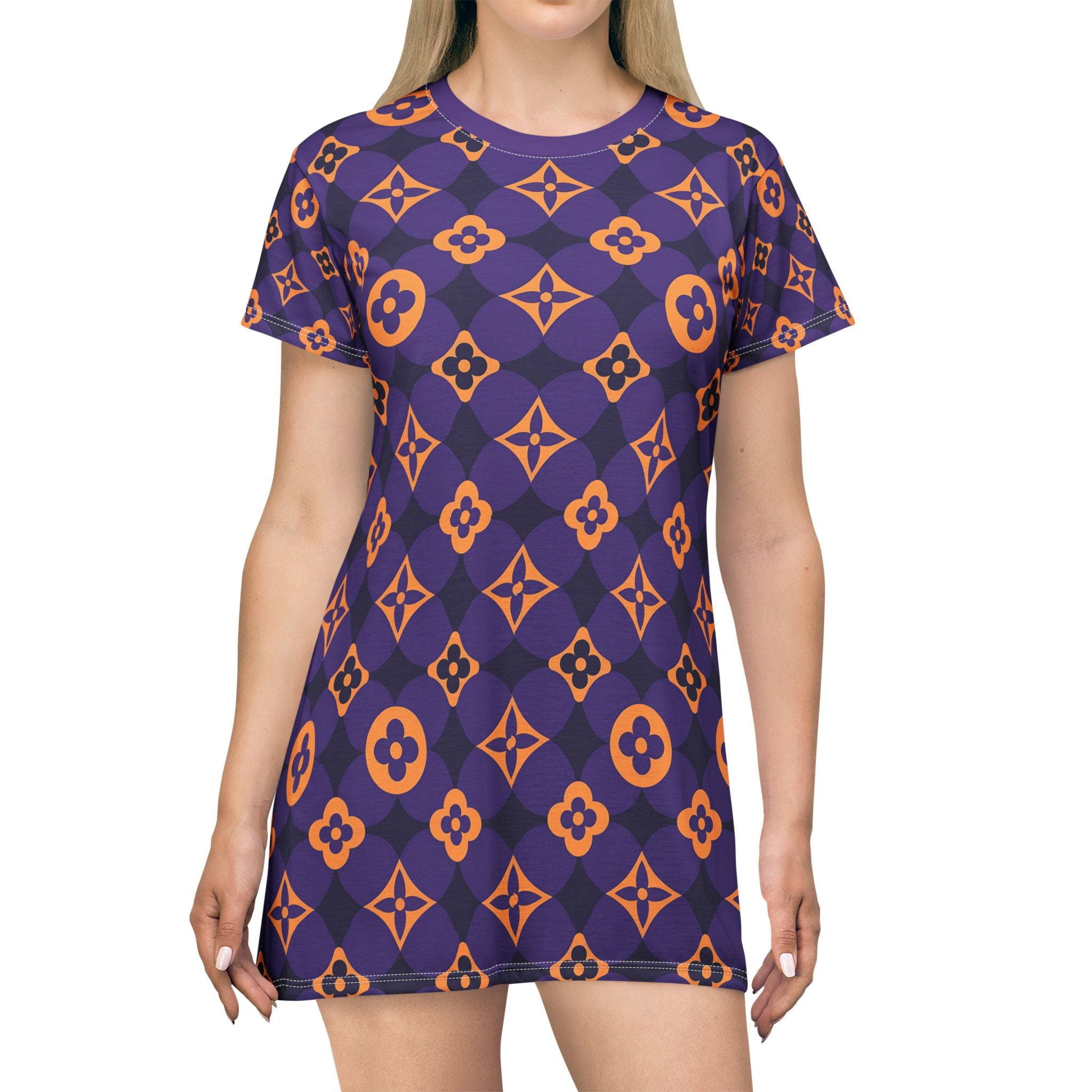 Vibrant Floral Pattern T-Shirt Dress - Perfect for Casual Outings and Summer Fun - Angel Body