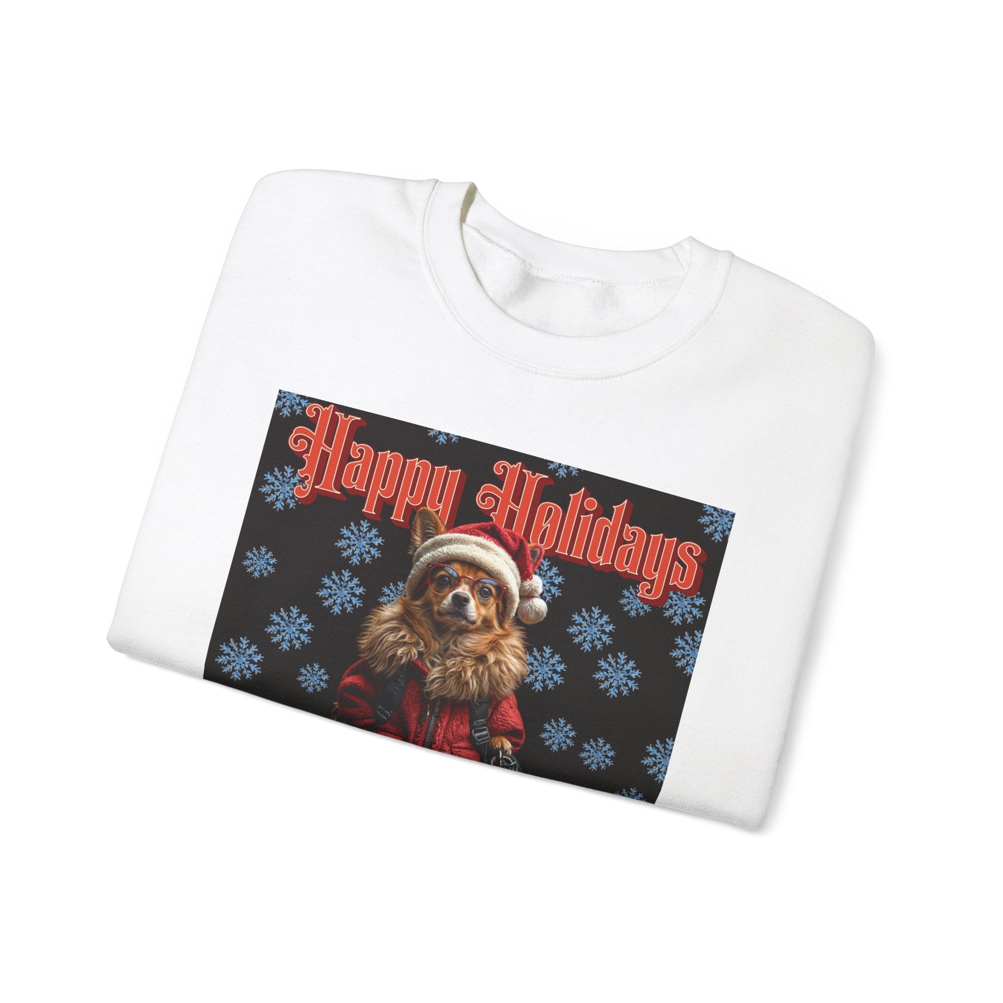 Funny Happy Holidays Dog Unisex Sweatshirt - Angel Body