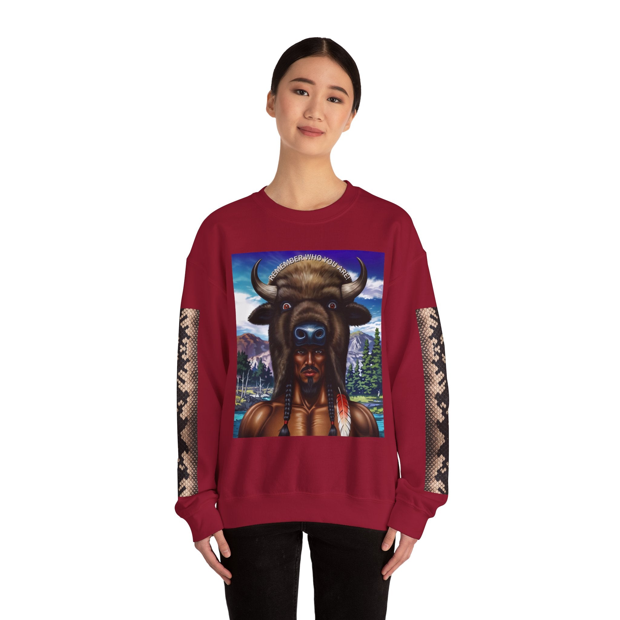 Native American Spirit Crewneck Sweatshirt - Unisex Heavy Blend™ - Angel Body