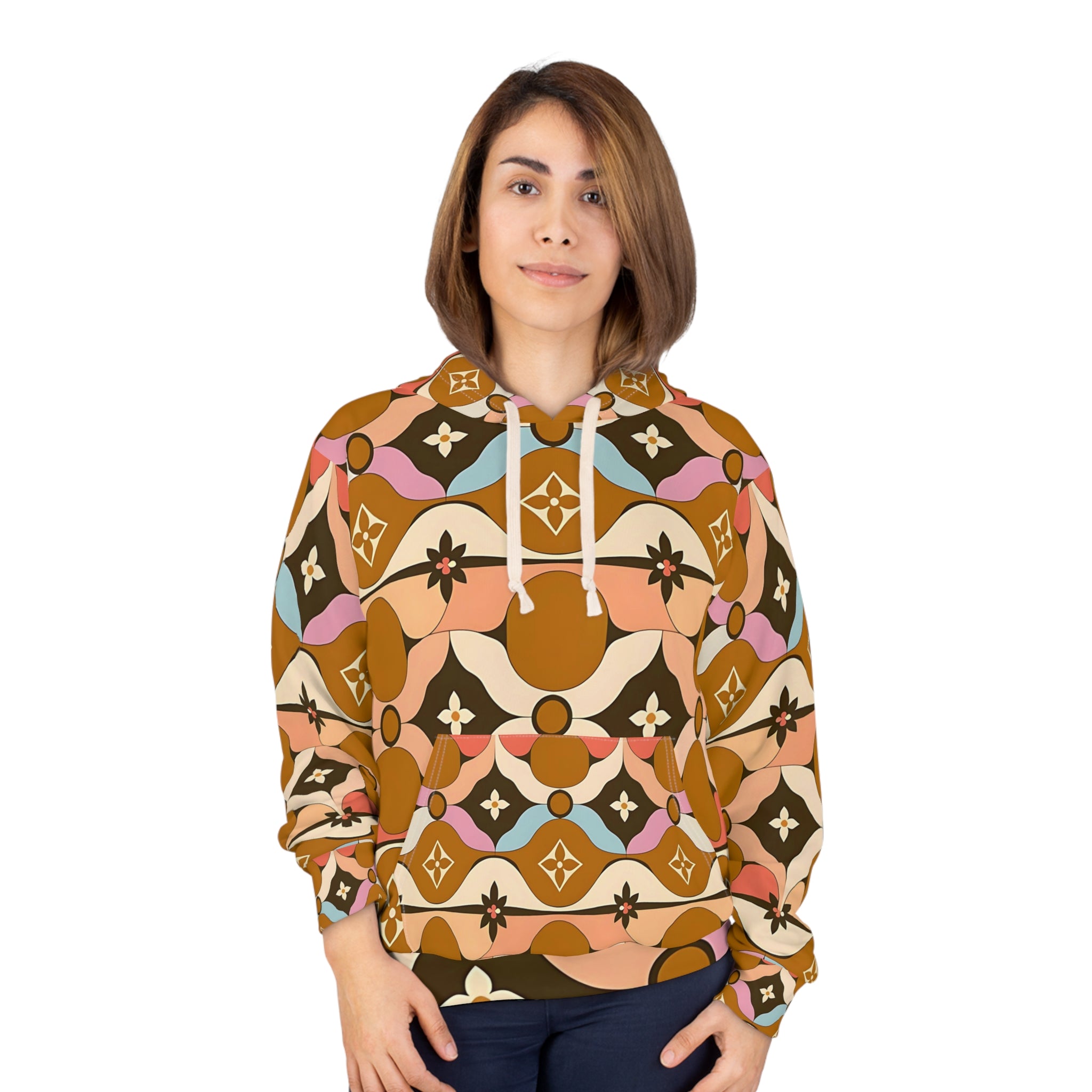 Retro Bohemian Pattern Unisex Pullover Hoodie - Cozy Vintage Vibe - Angel Body