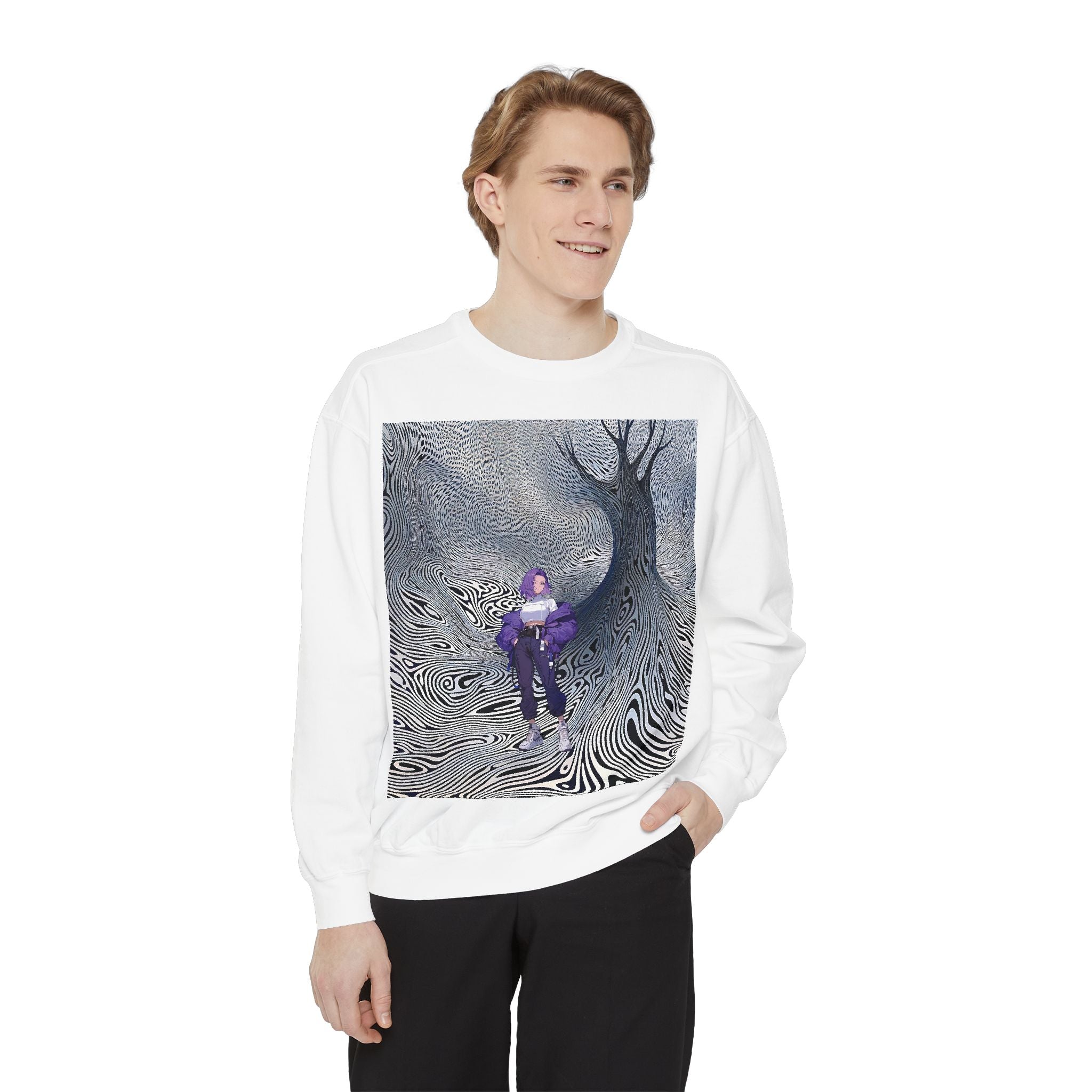Unisex Garment-Dyed Sweatshirt - Cozy Artistic Comfort - Angel Body