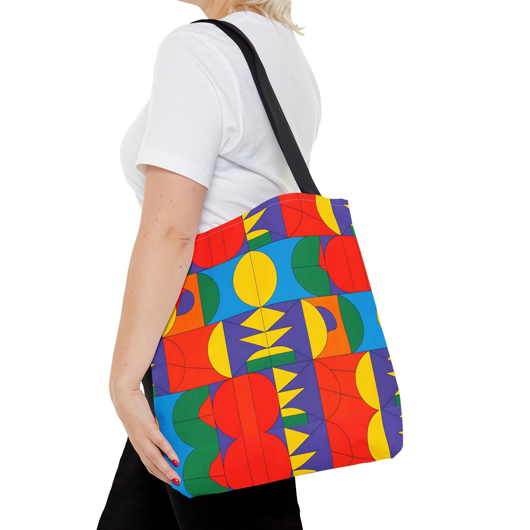 Colorful Geometric Tote Bag - Bold Patterns for Everyday Use - Angel Body