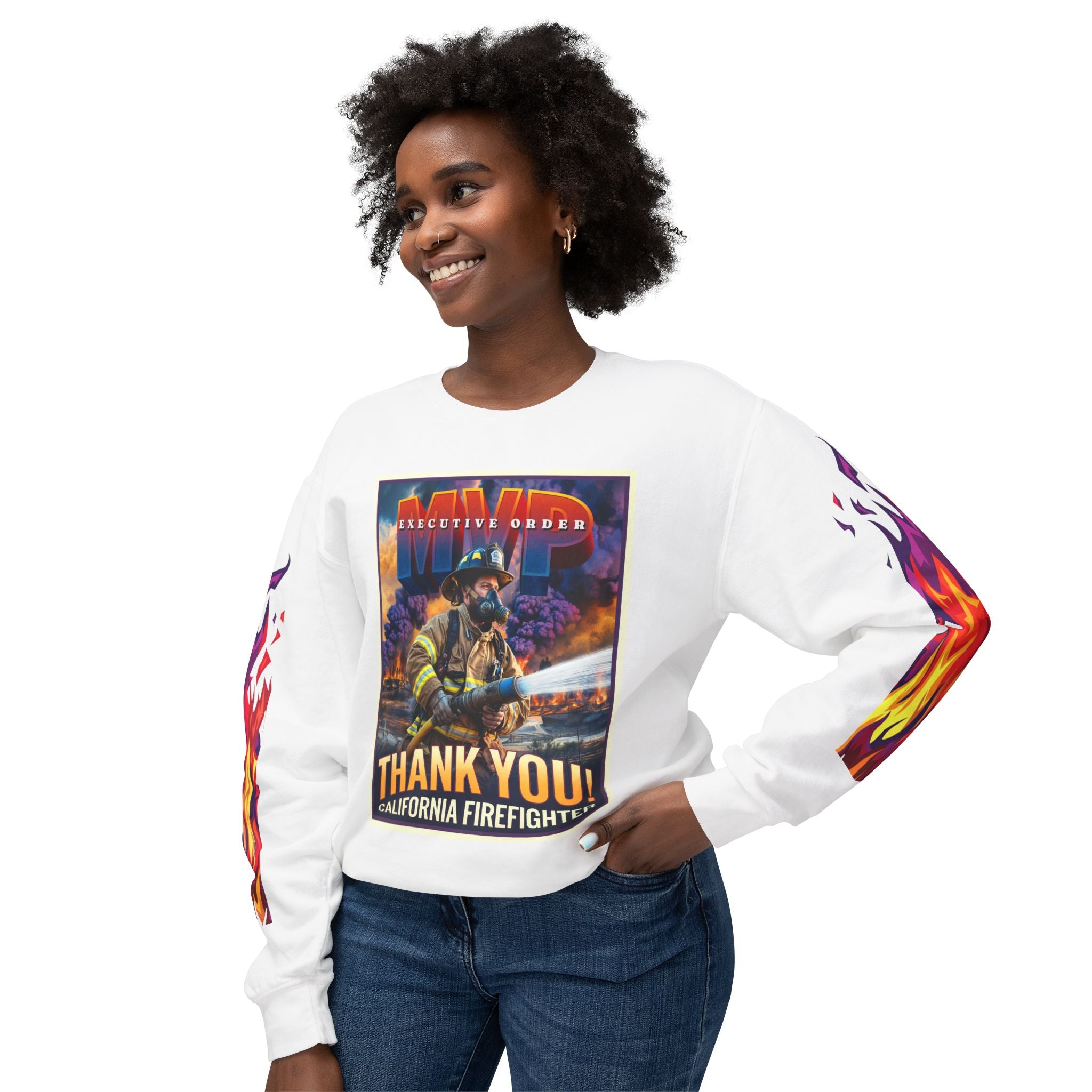 California Firefighter Crewneck Sweatshirt - Angel Body