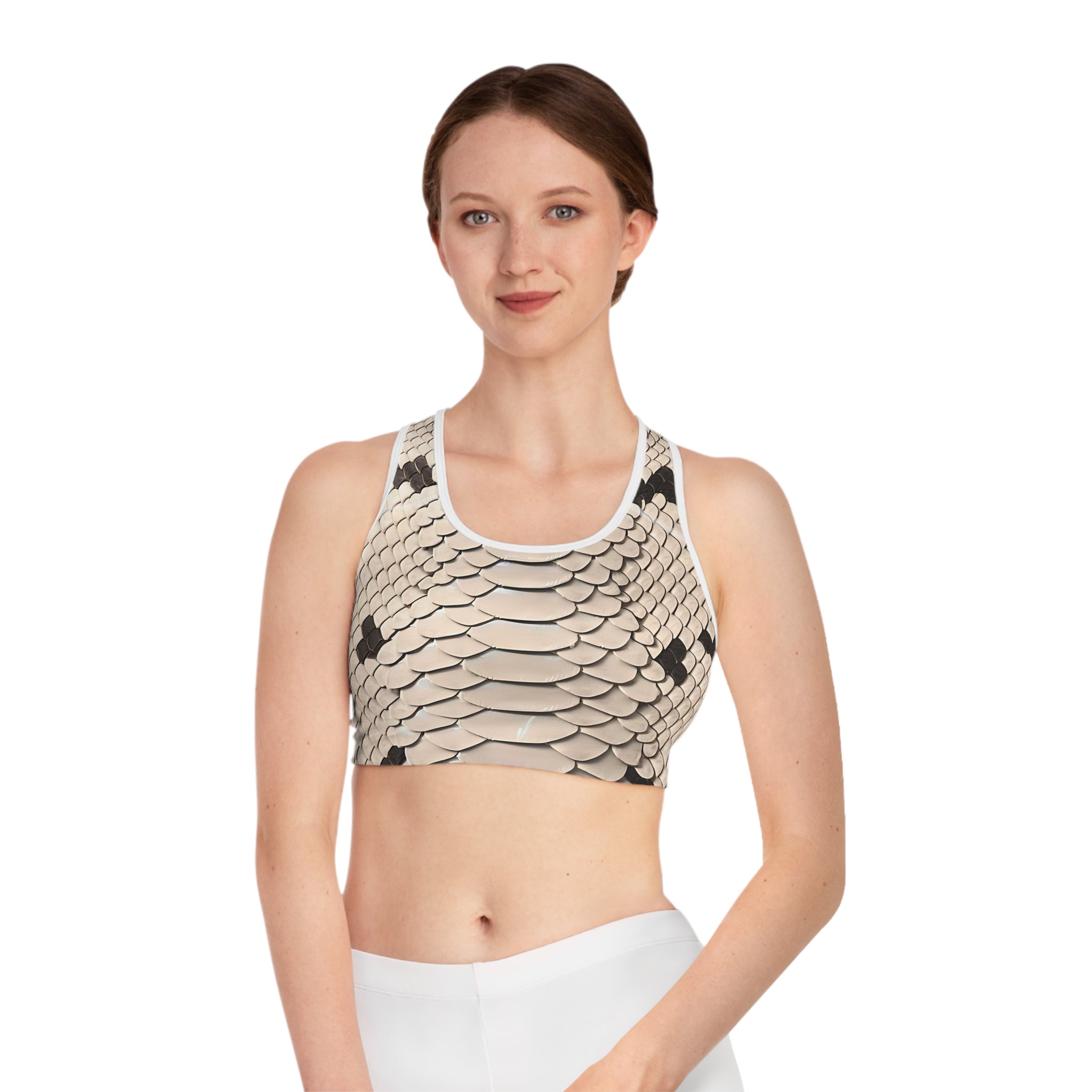 Stylish Snake Print Sports Bra for Athleisure and Activewear