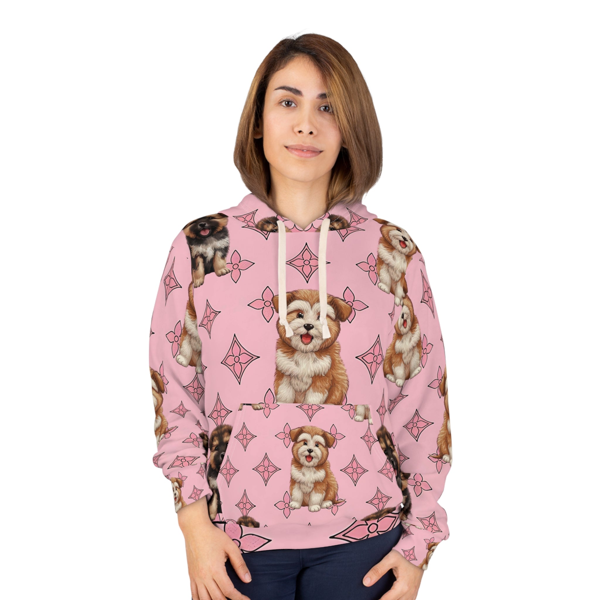 Cute Dog Print Unisex Pullover Hoodie - Perfect for Dog Lovers - Angel Body