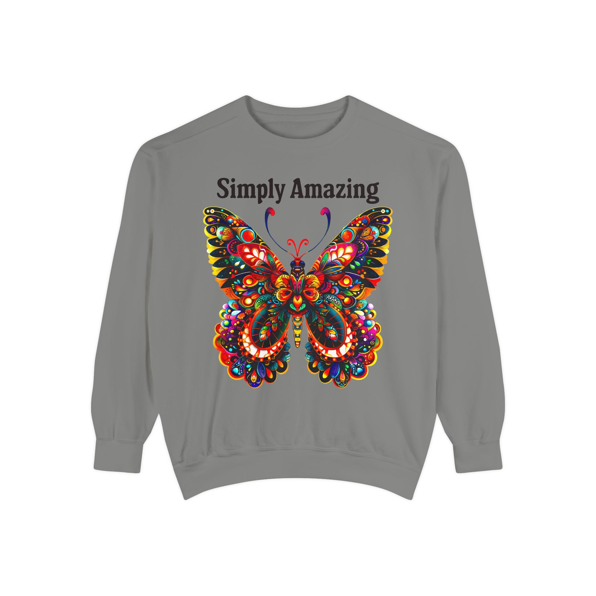 Unisex Garment-Dyed Sweatshirt That says Simply Beautiful - Angel Body