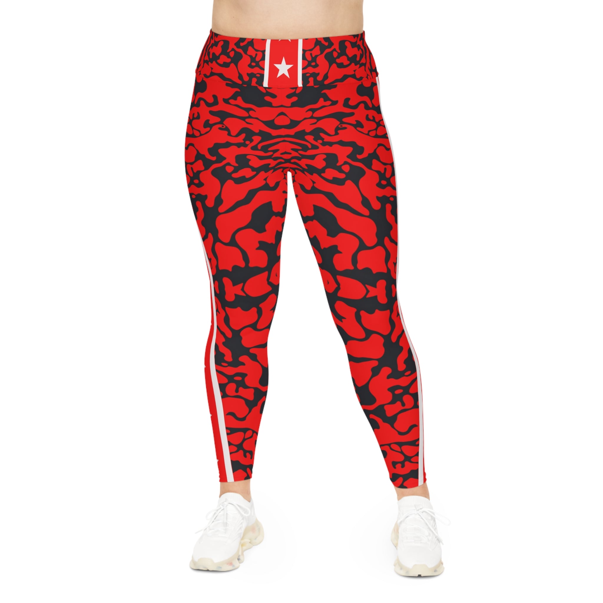 Woman Bold Plus Size Leggings with Star Pattern | Comfortable Fitness and Lounge Wear - Angel Body