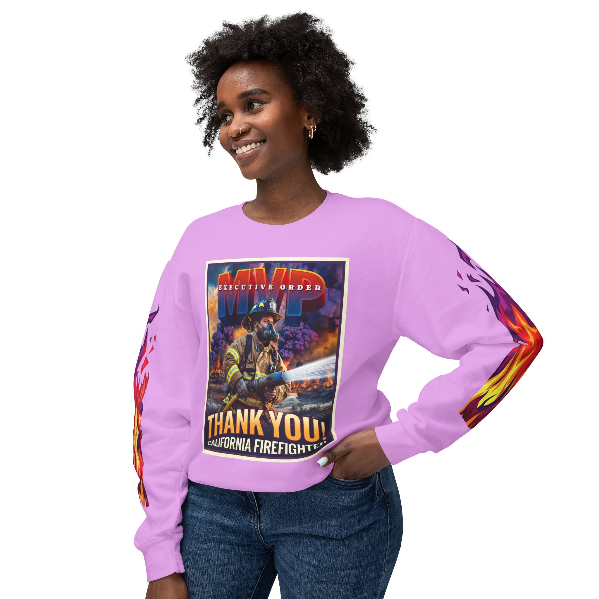 California Firefighter Crewneck Sweatshirt - Angel Body