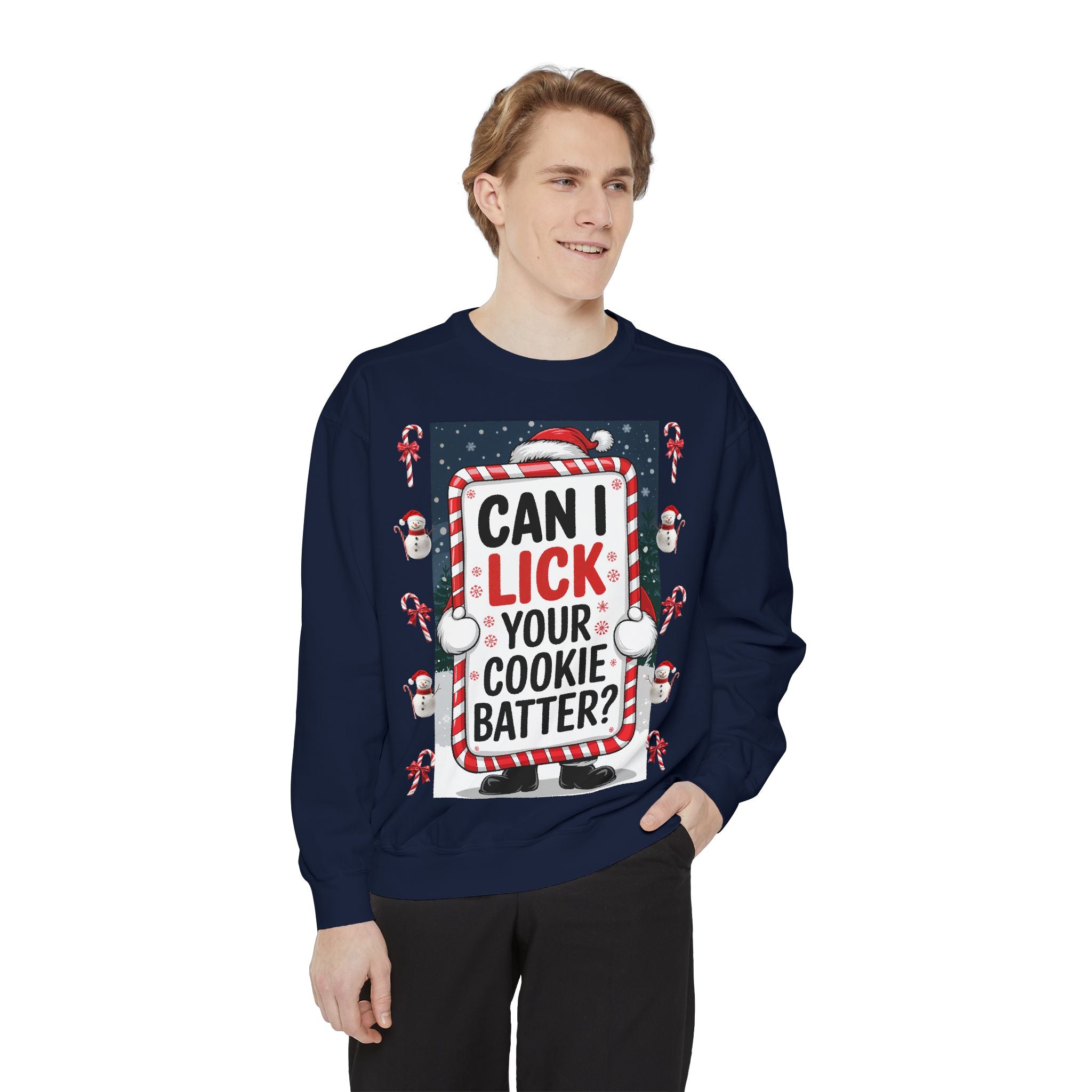 Funny Holiday Cookie Batter Sweatshirt - Unisex Christmas Sweatshirt - Angel Body