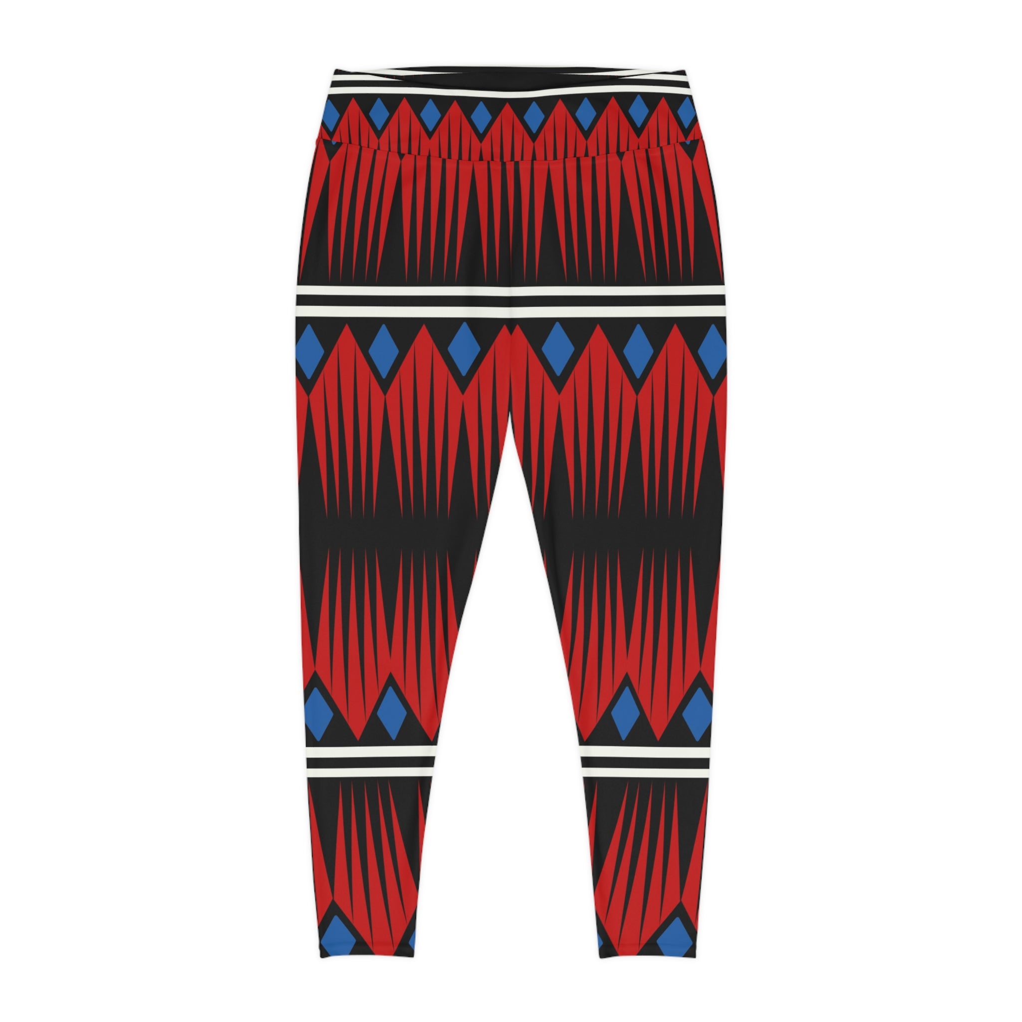Woman's Bold Tribal Print Plus Size Leggings for Active Comfort - Angel Body