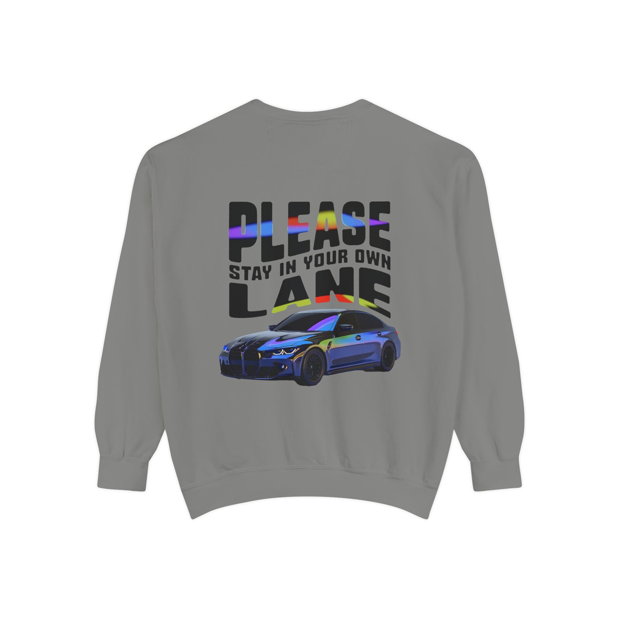 Unisex Sweatshirt - 'Please Stay in Your Own Lane' Car Design - Angel Body