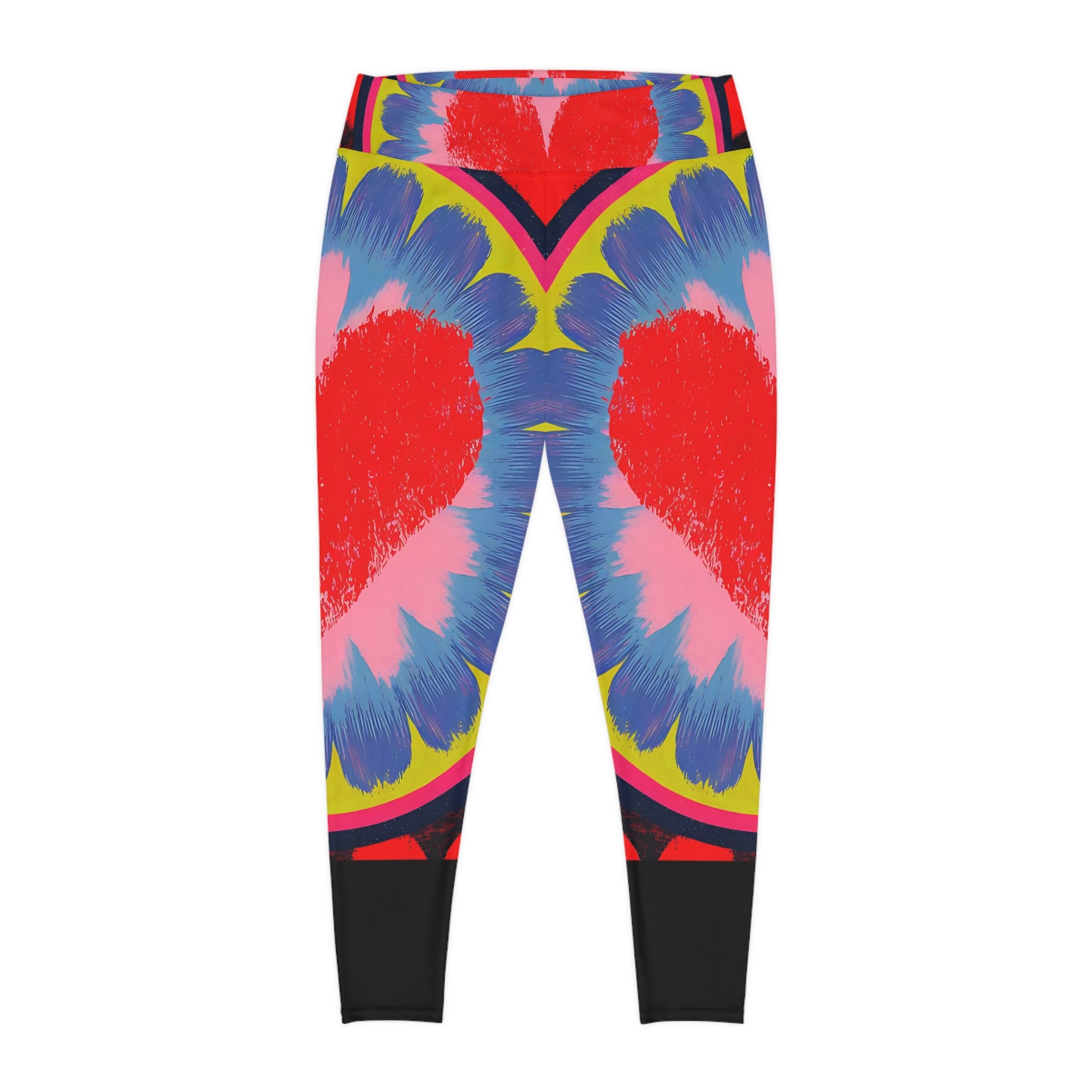 Woman Vibrant Heart Plus Size Leggings for Comfort & Style - Angel Body