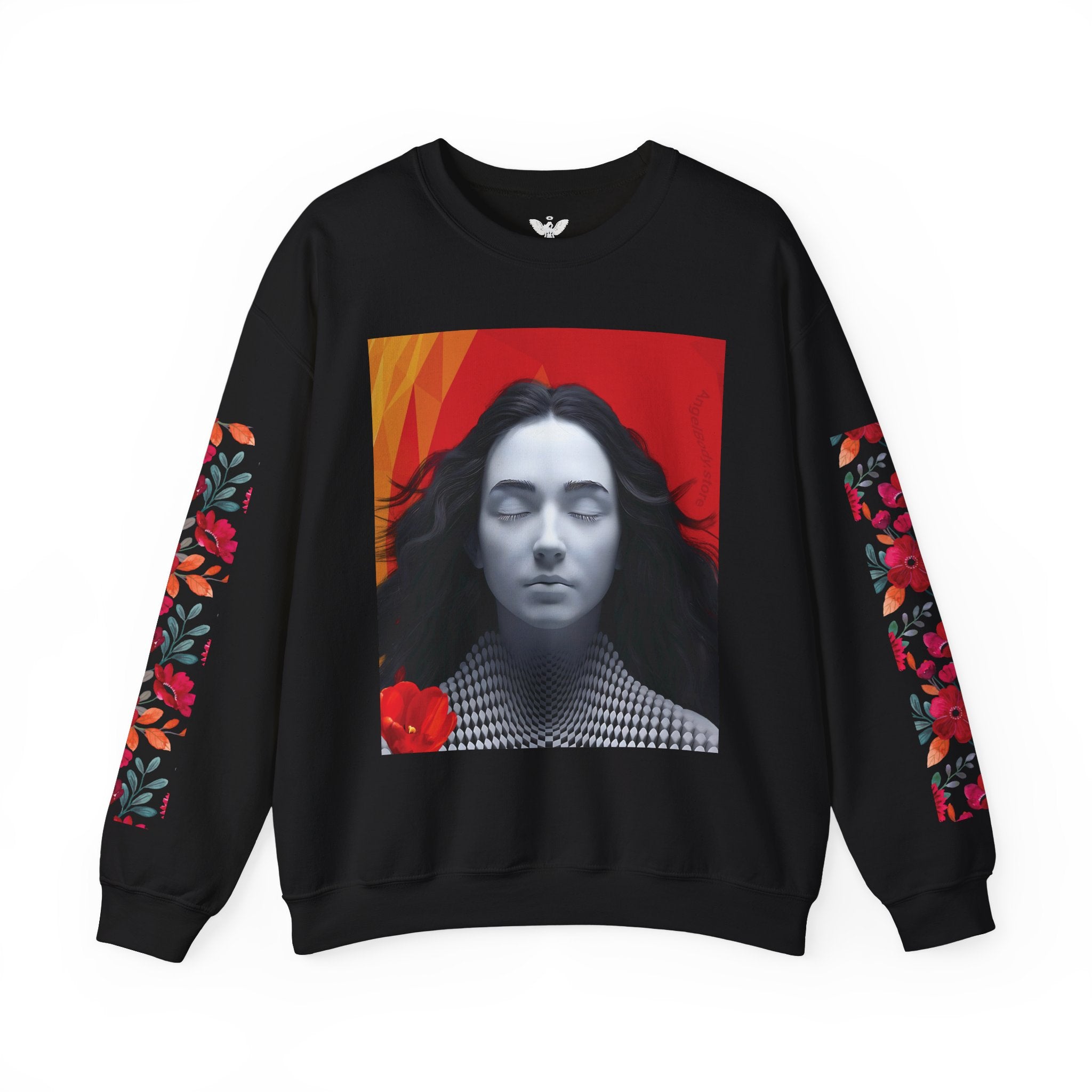 Abstract Art & Floral Sweatshirt - Angel Body