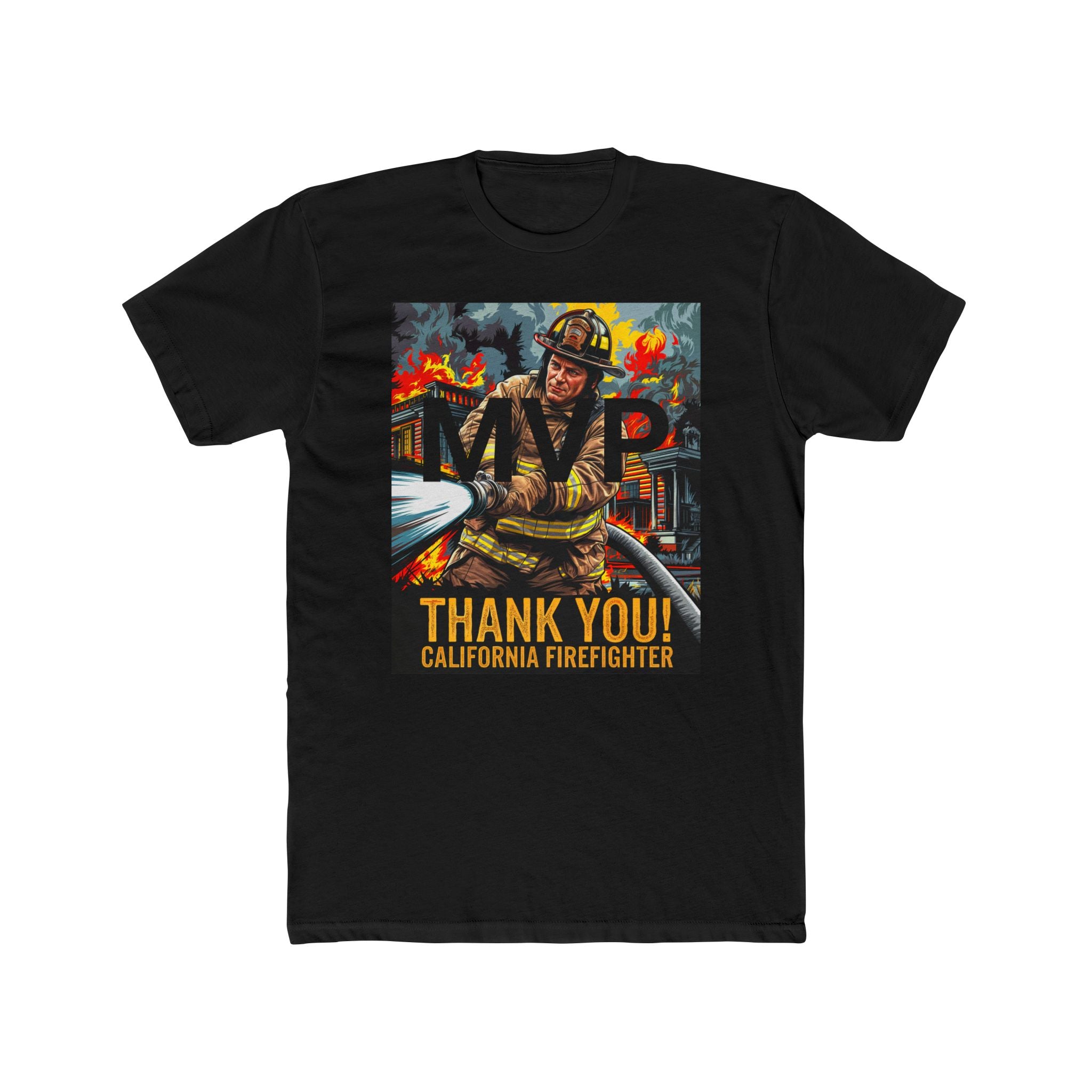 Thank You California Firefighter Unisex Crew Tee - Angel Body
