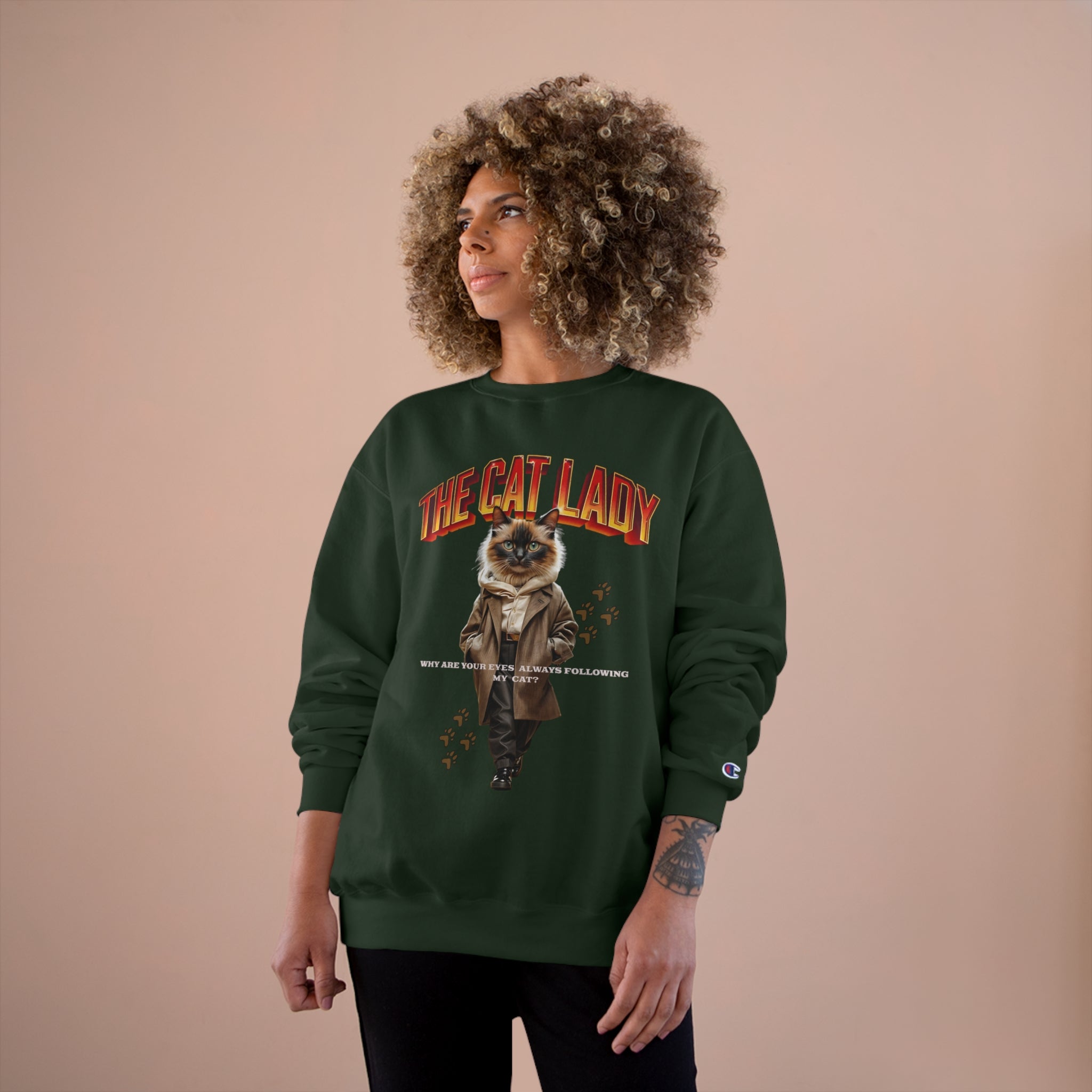 Cat Lady Champion Sweatshirt - Angel Body