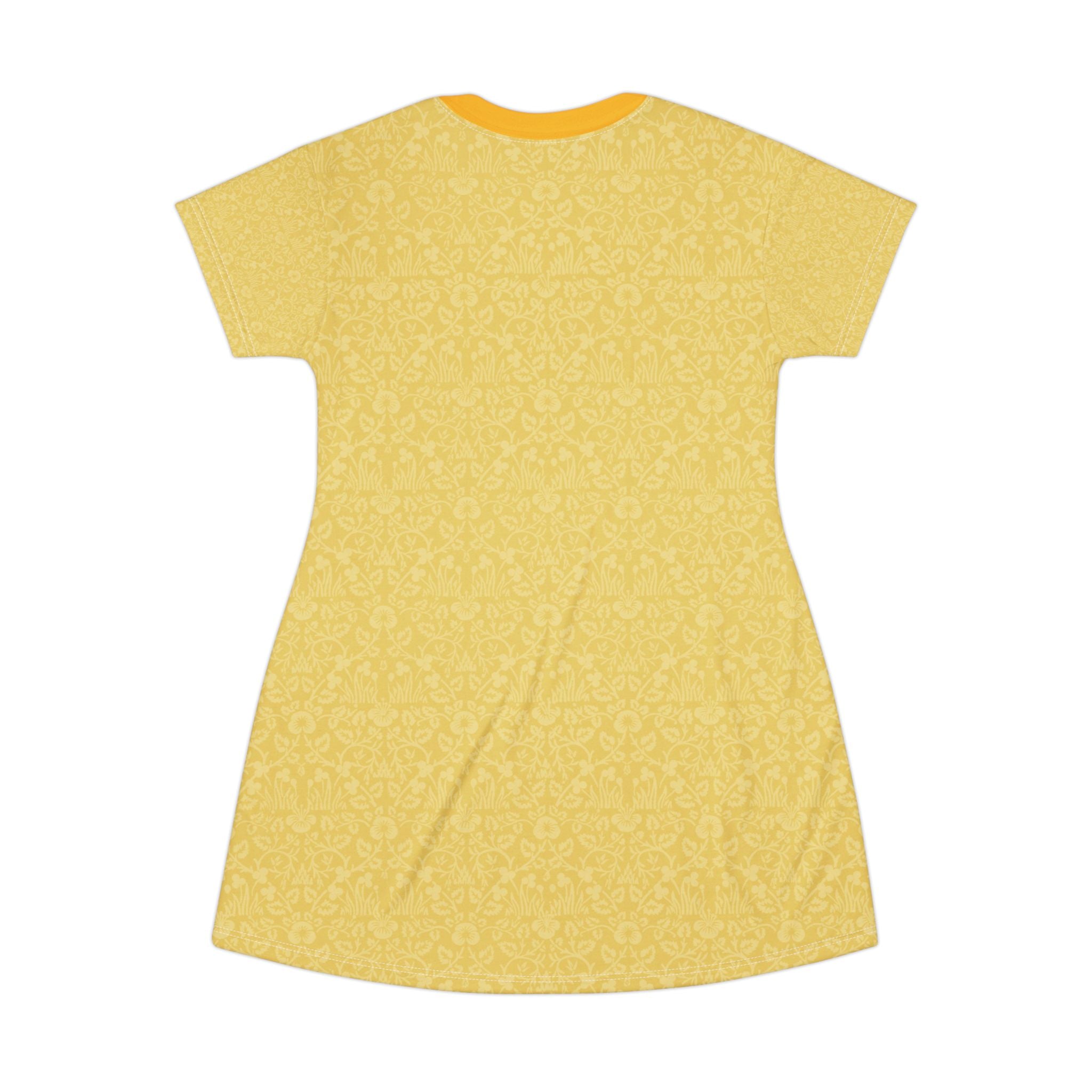 Cheerful Spring Floral Pattern Woman T-Shirt Dress for Casual Outings - Angel Body