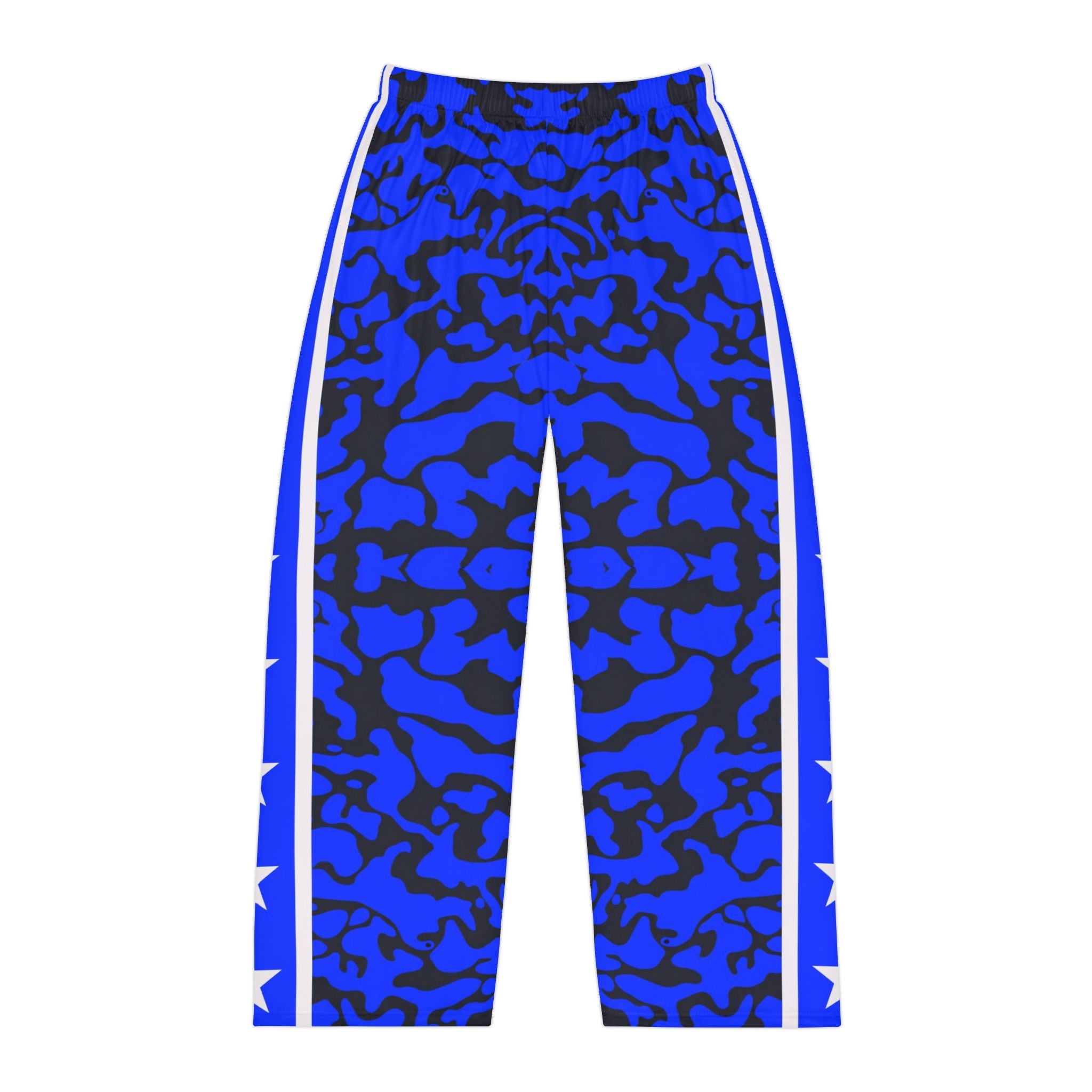 Men's Blue Camo Pajama Pants with Stars - Comfortable Loungewear - Angel Body