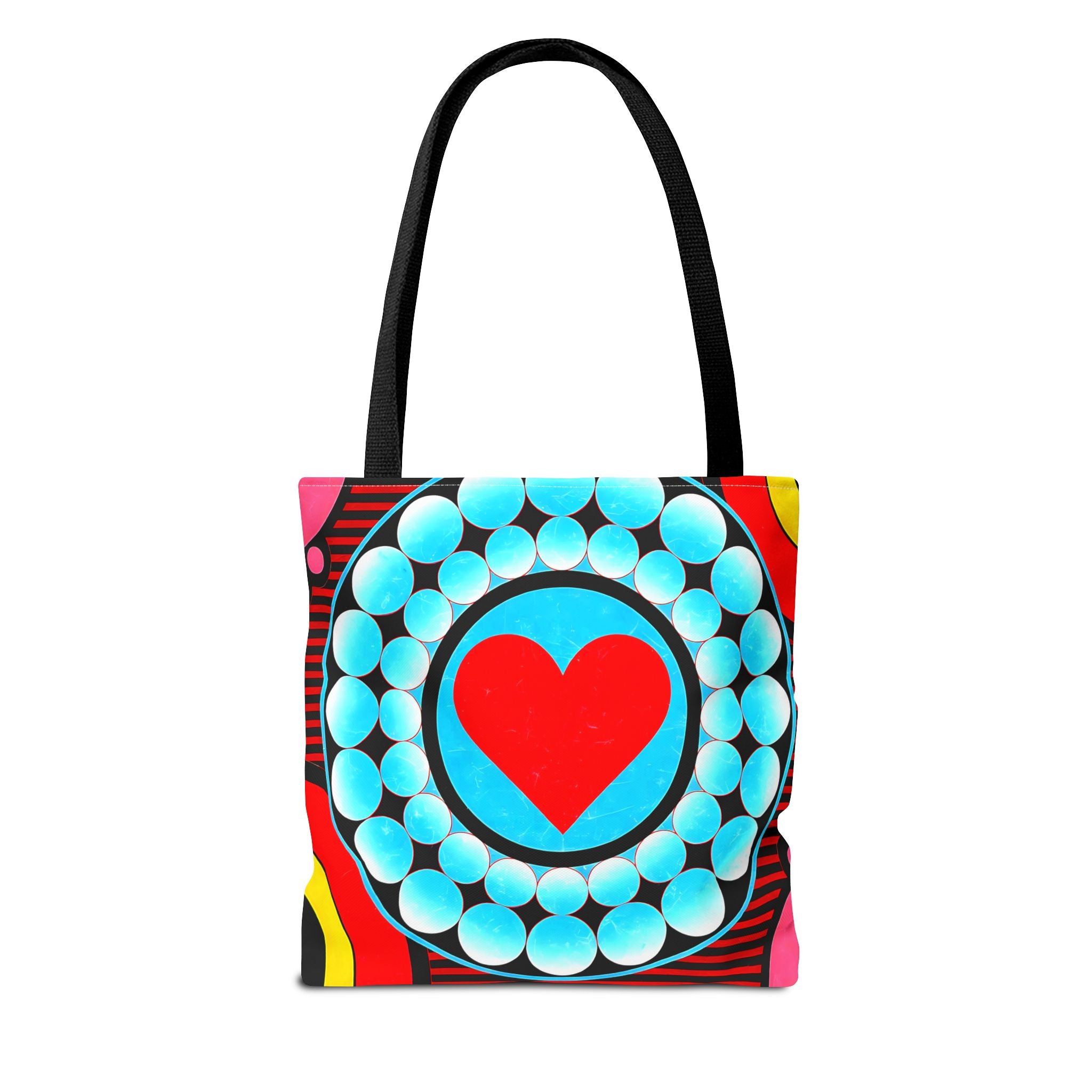 Colorful Heart Pattern Tote Bag - Perfect for Love and Festivals - Angel Body